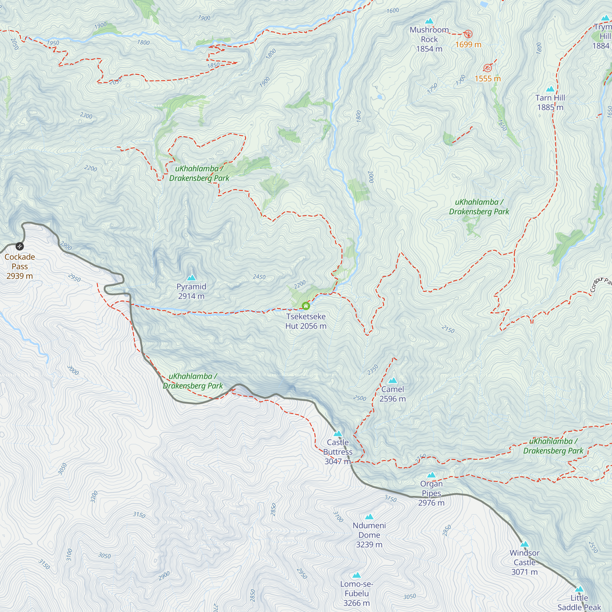 Tseketseke Hut map