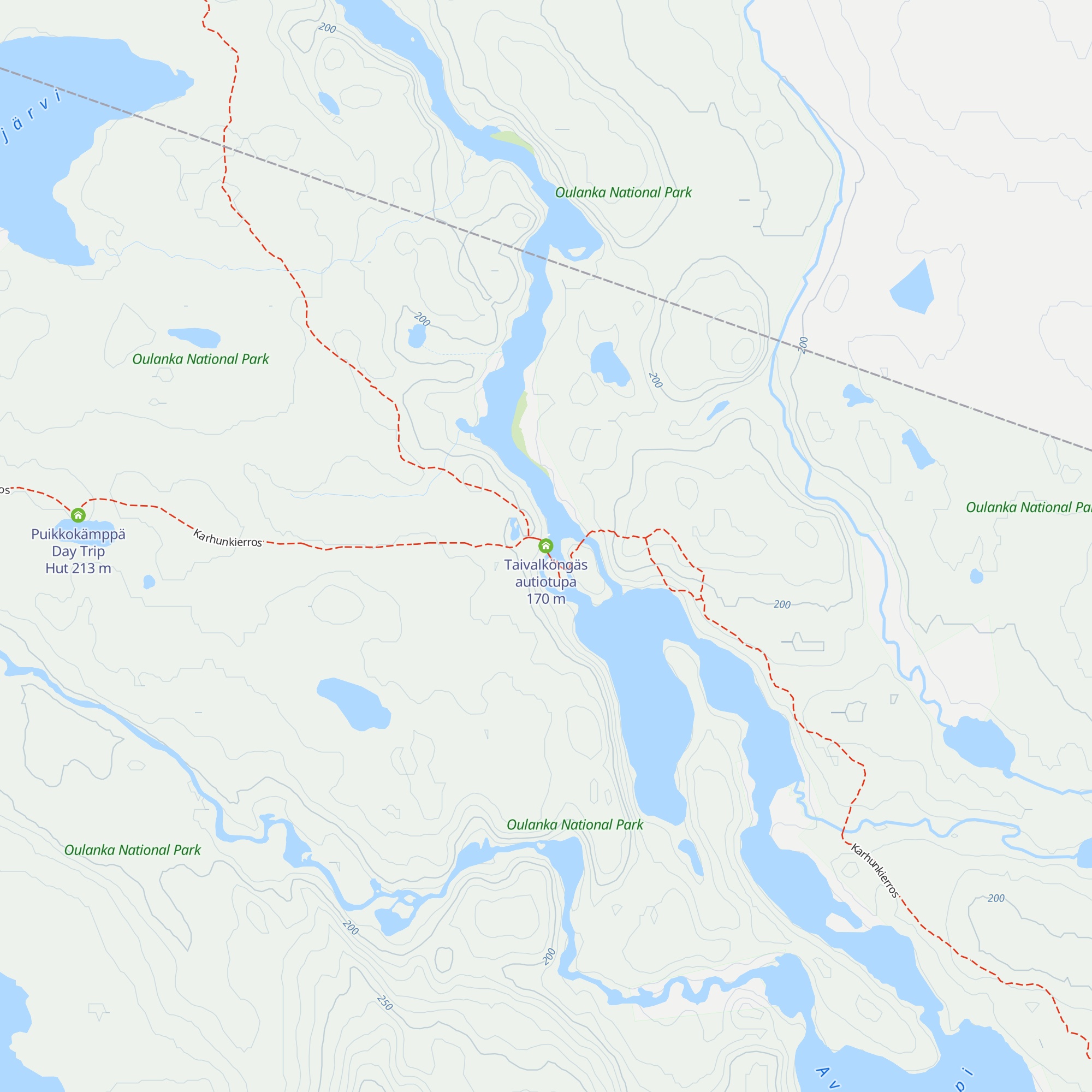 Taivalköngäs autiotupa map