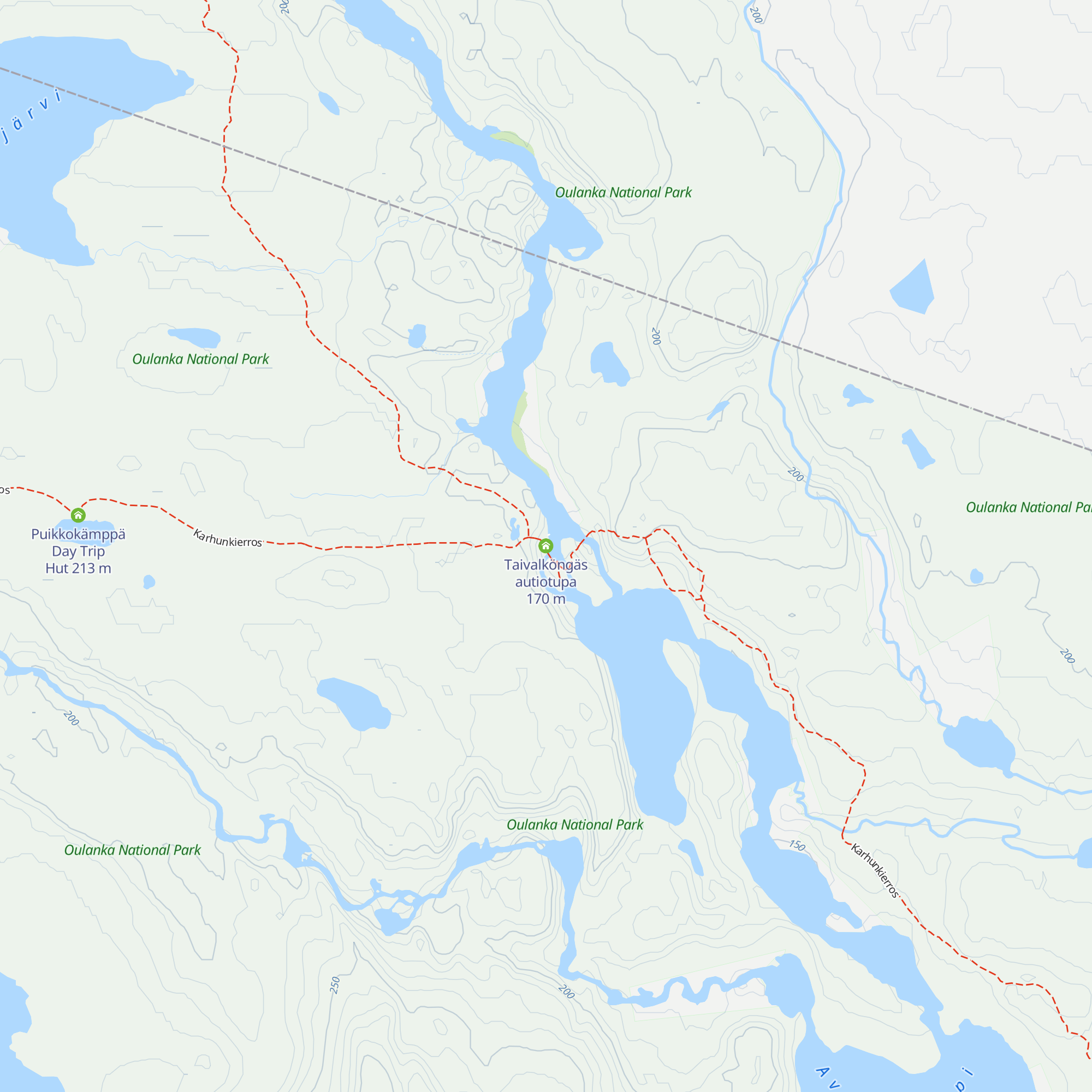 Taivalköngäs autiotupa map