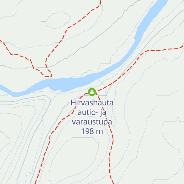 Map of Hirvashauta autio- ja varaustupa