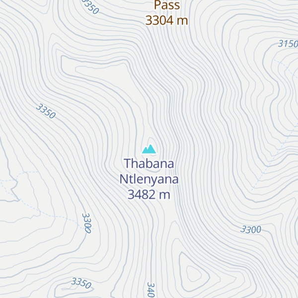 Map of Thabana Ntlenyana