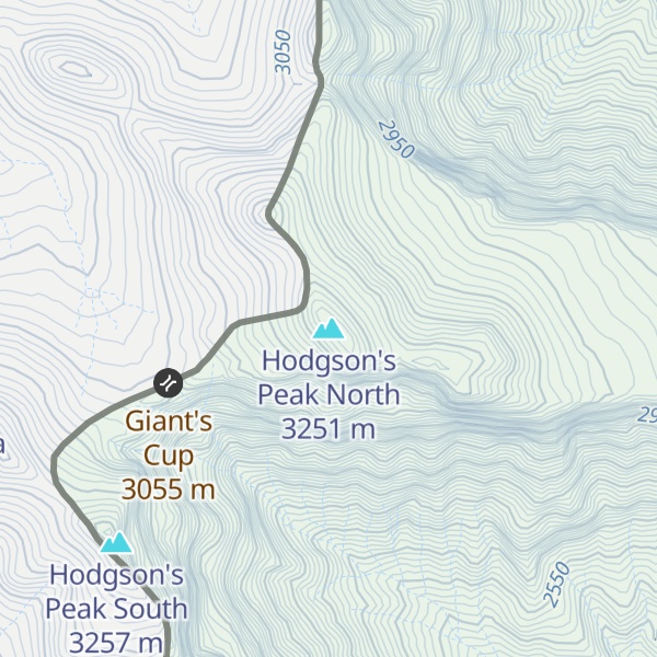 Map of Hodgson's Peak North