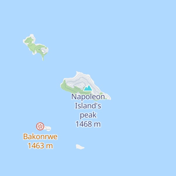 Map of Napoleon Island's peak