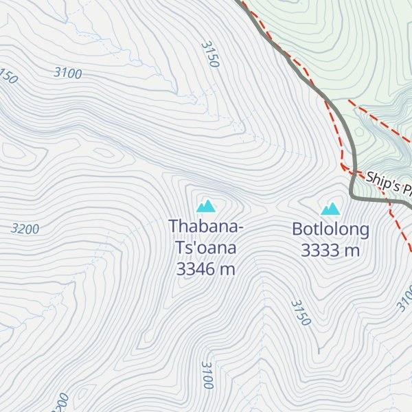 Map of Thabana-Ts'oana