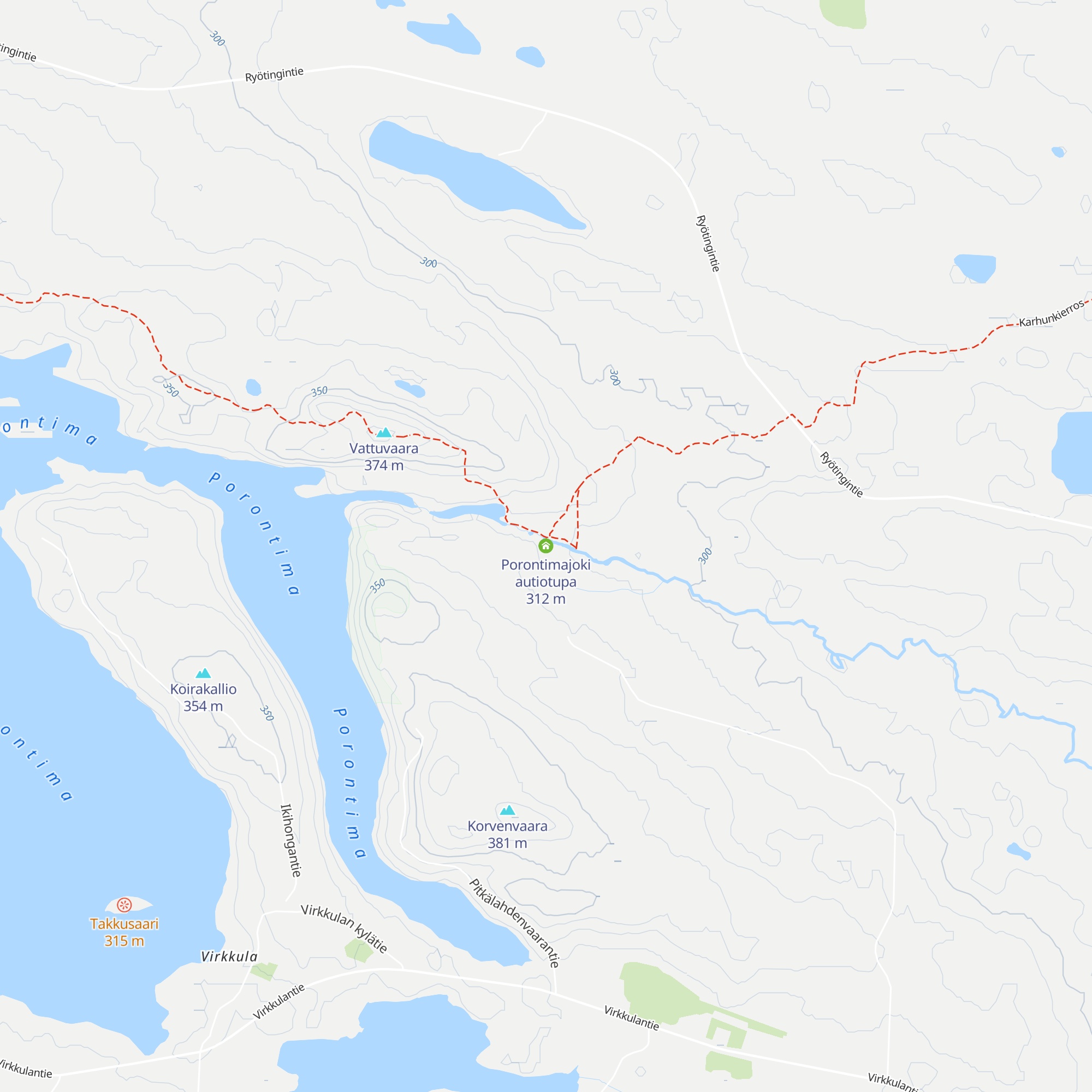 Porontimajoki autiotupa map
