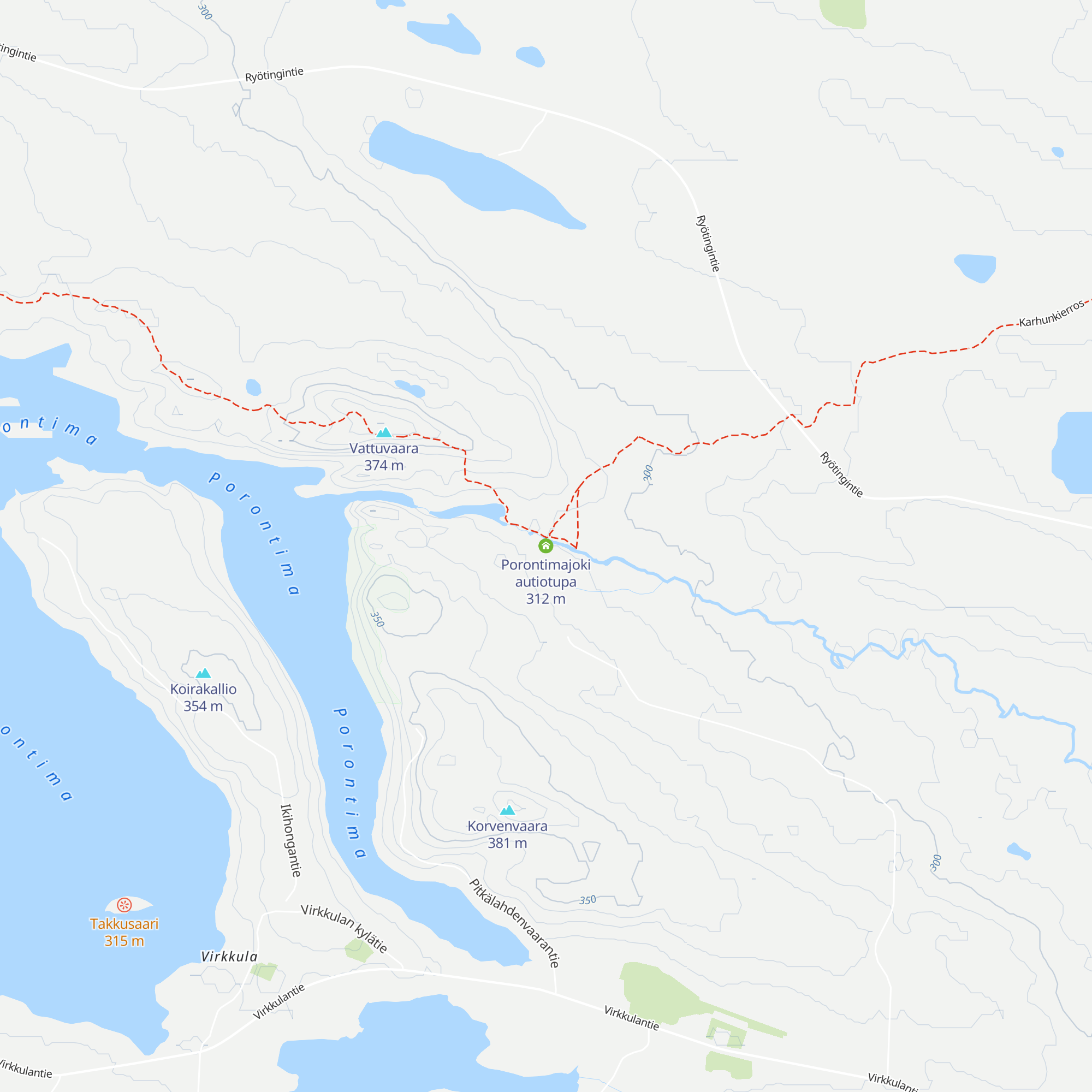 Porontimajoki autiotupa map