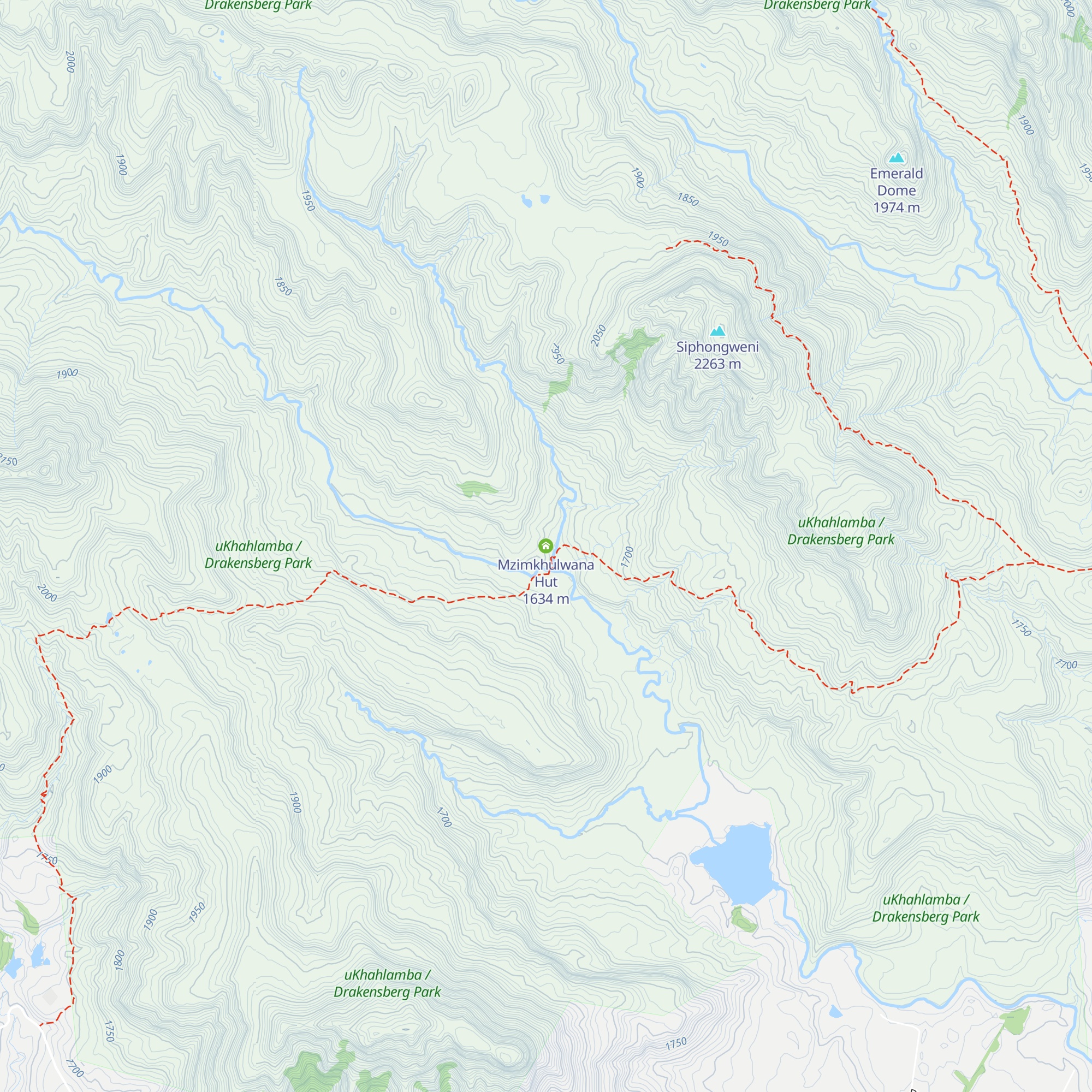 Mzimkhulwana Hut map