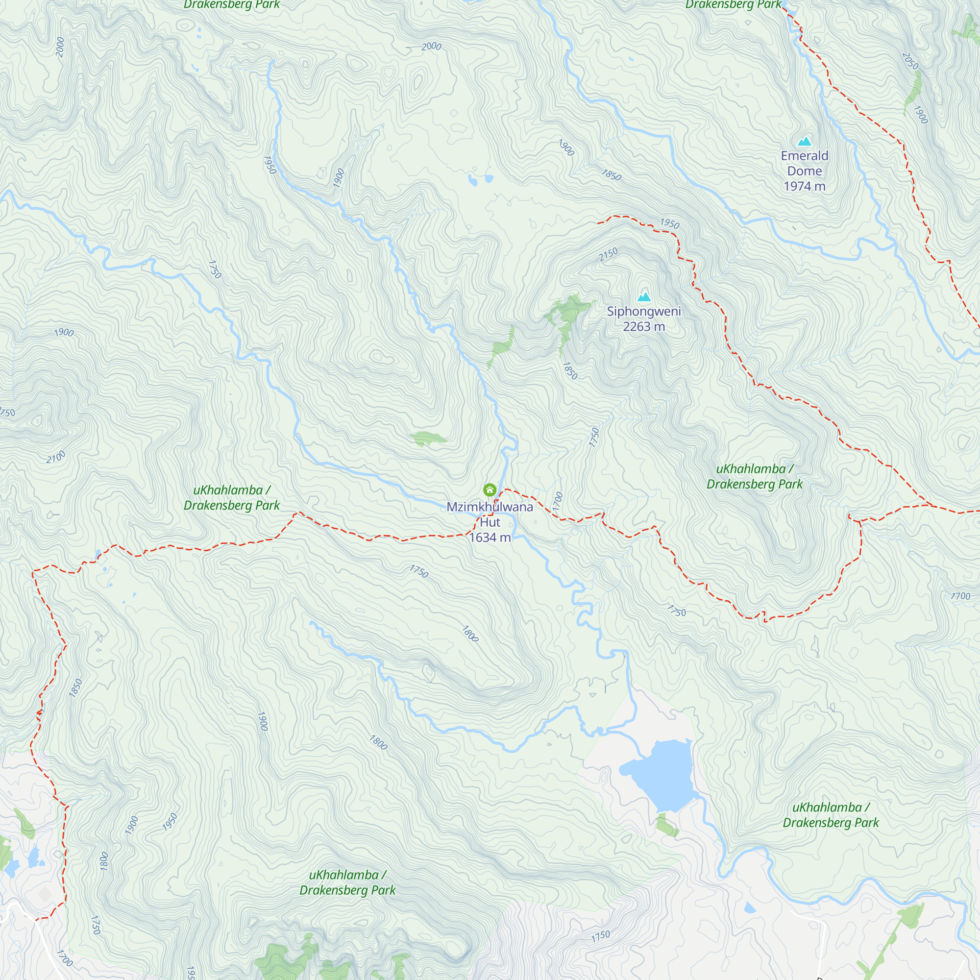 Mzimkhulwana Hut map