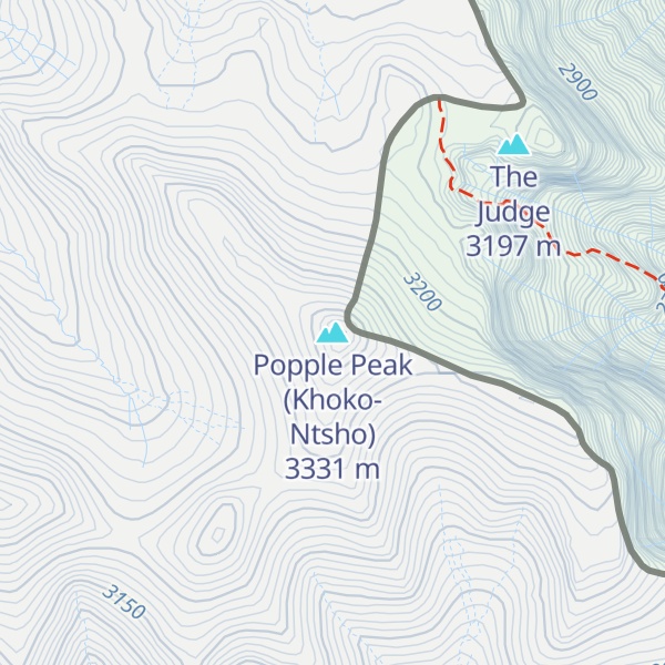 Map of Popple Peak (Khoko-Ntsho)