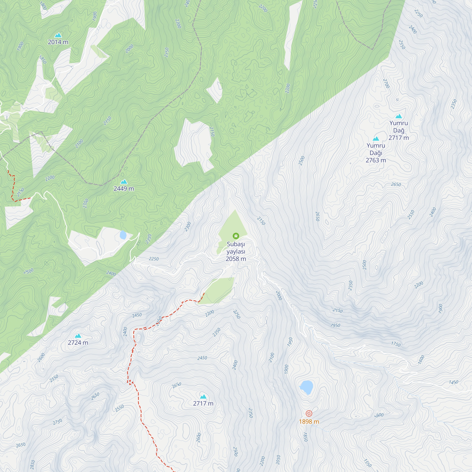 Subaşı yaylası map