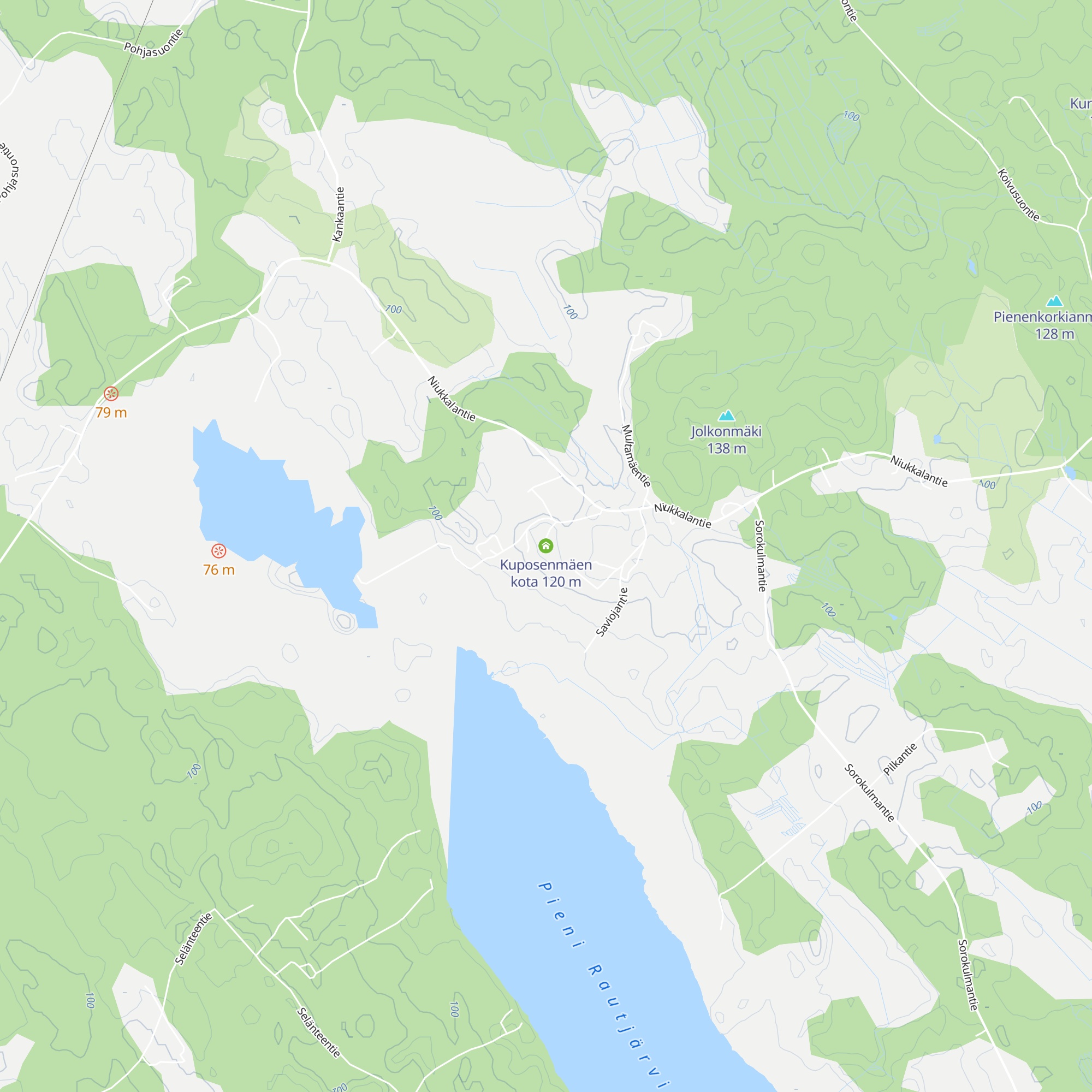 Kuposenmäen kota map