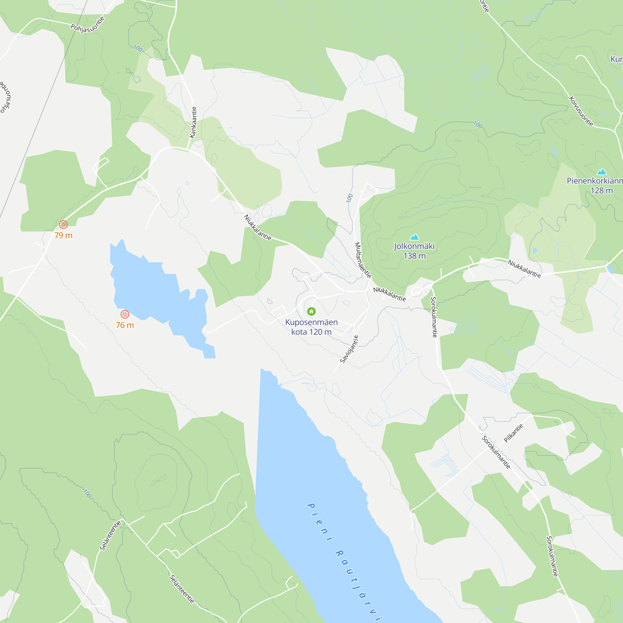 Kuposenmäen kota map