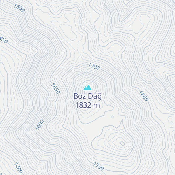 Map of Boz Dağ