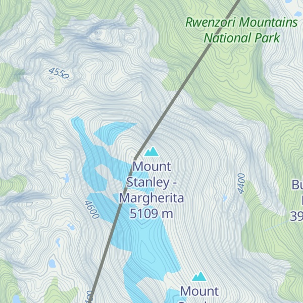 Map of Mount Stanley - Margherita