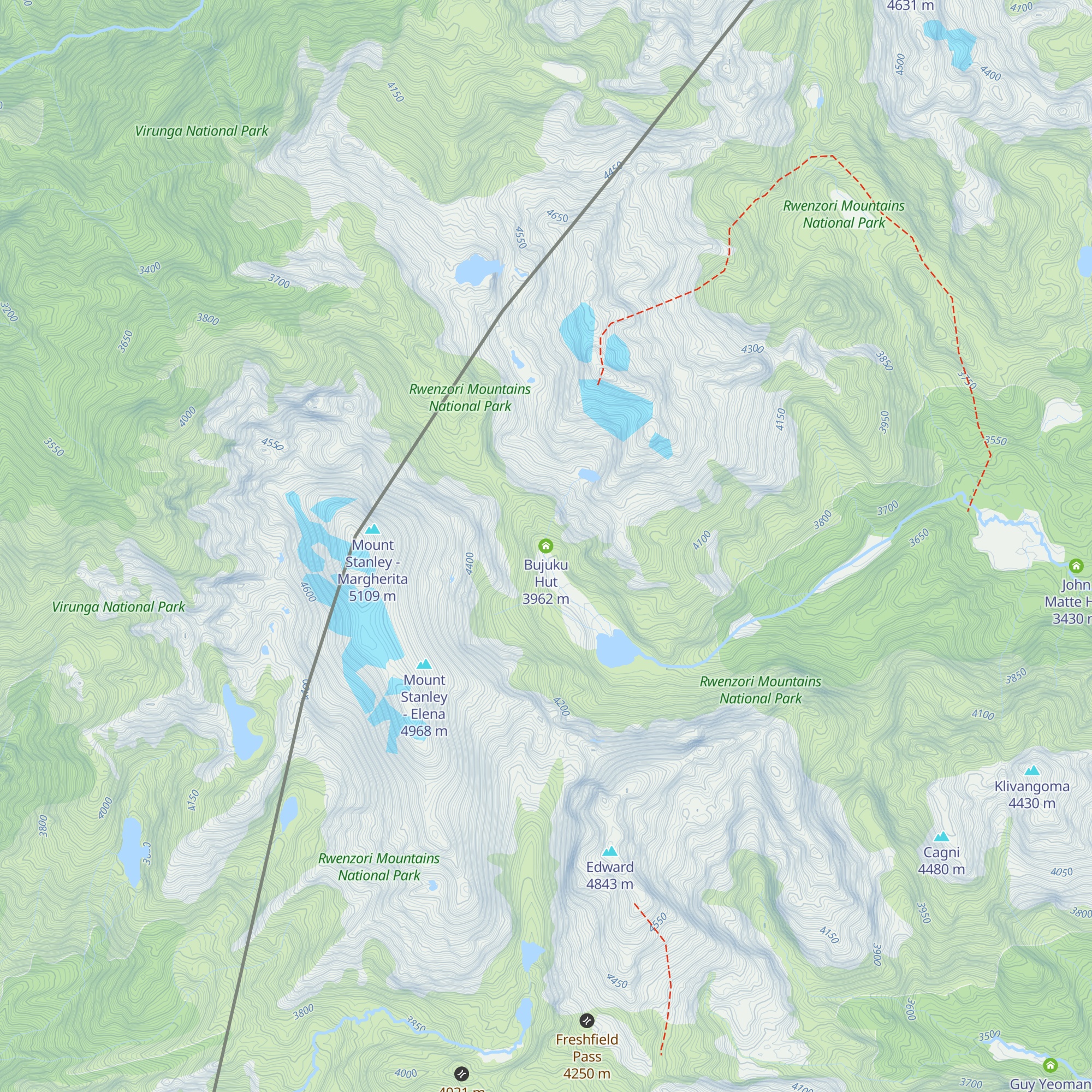 Bujuku Hut map