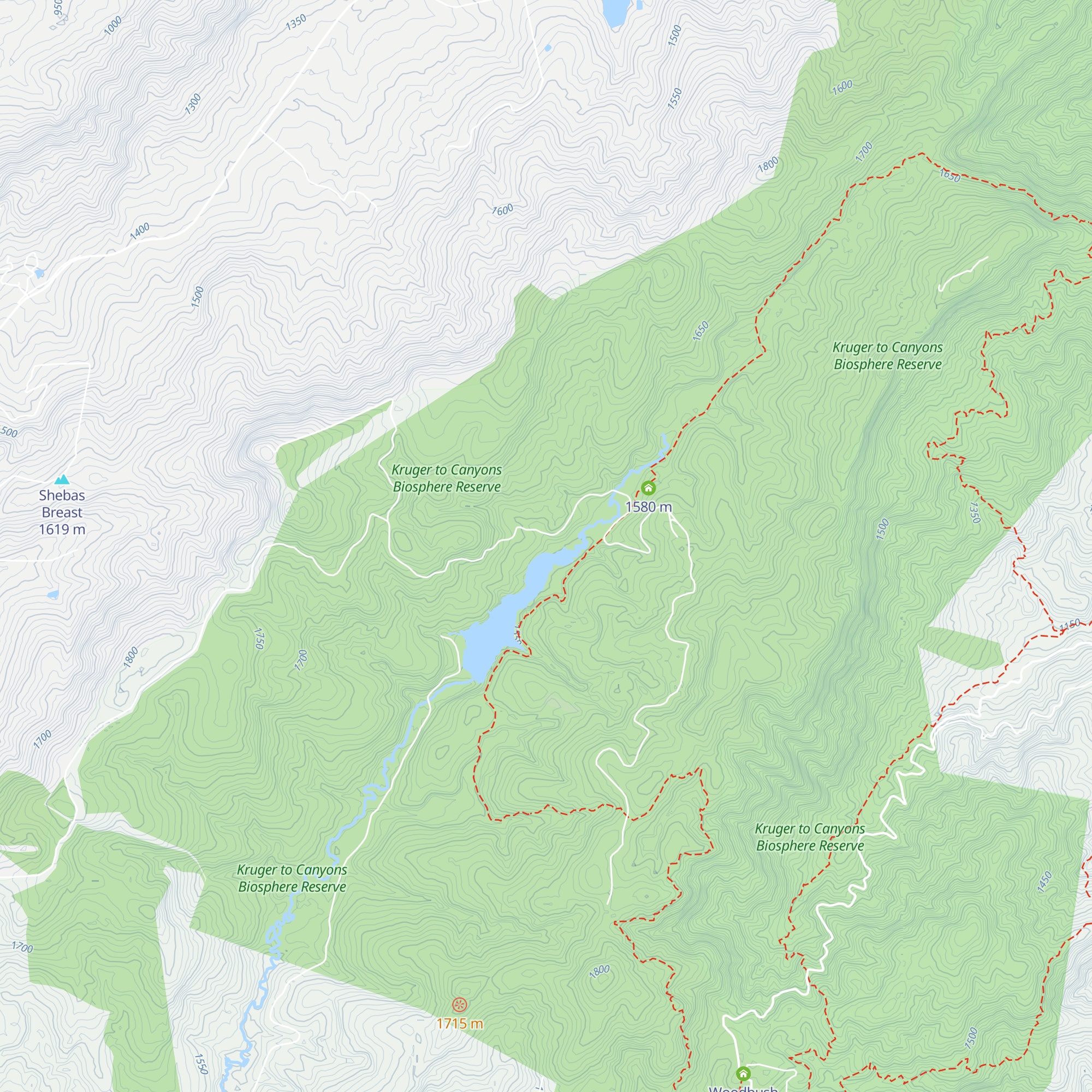 Waterfall Hut map