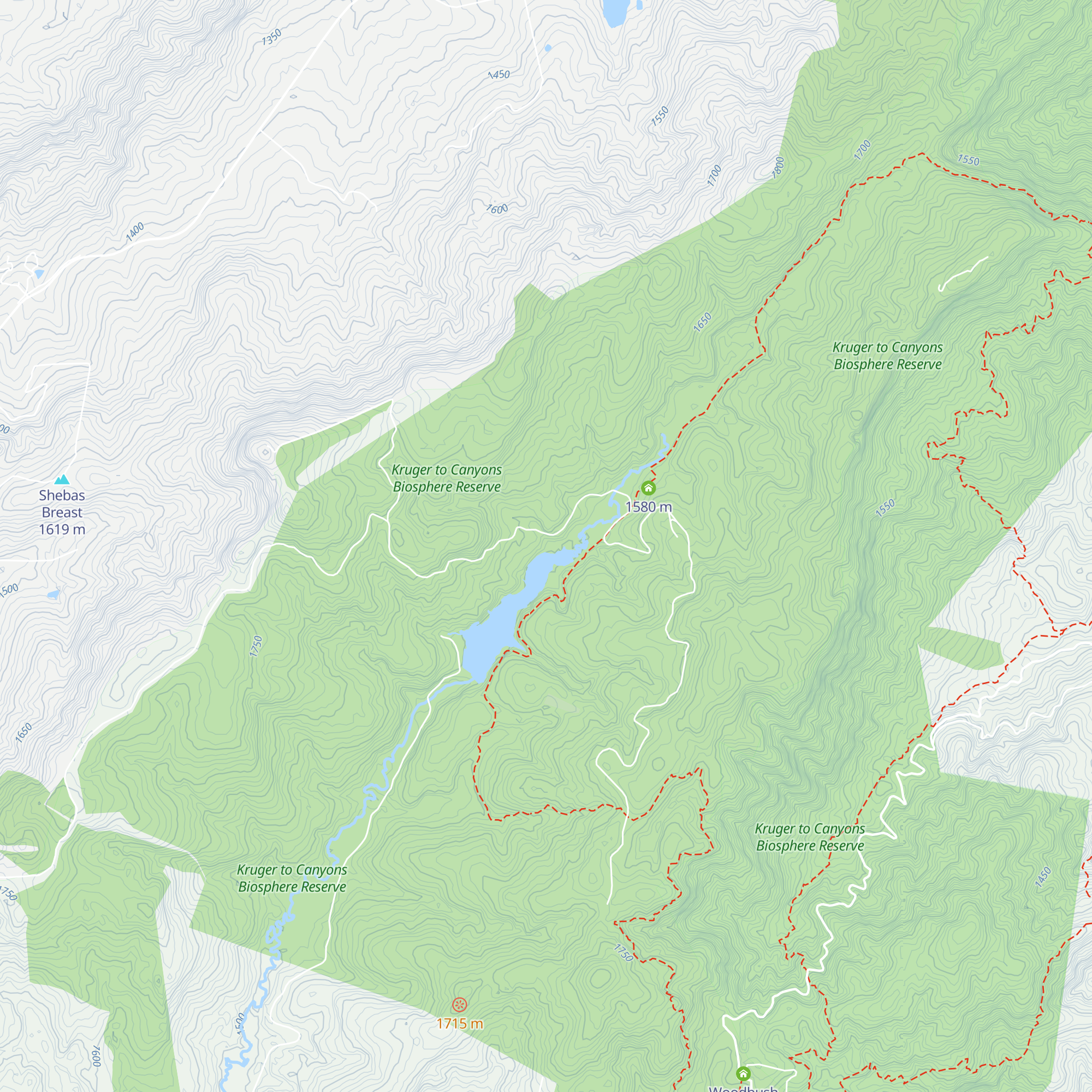 Waterfall Hut map
