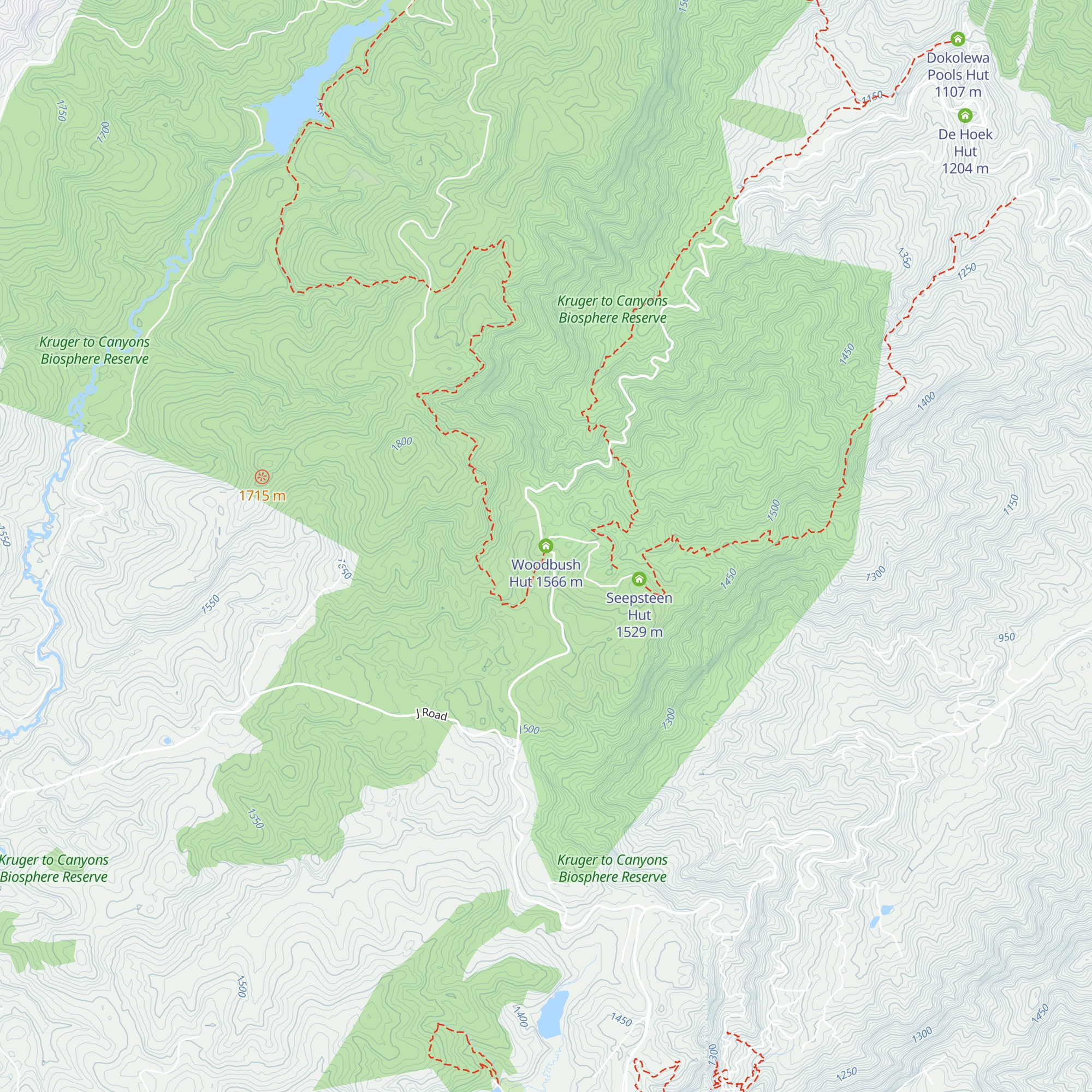Woodbush Hut map