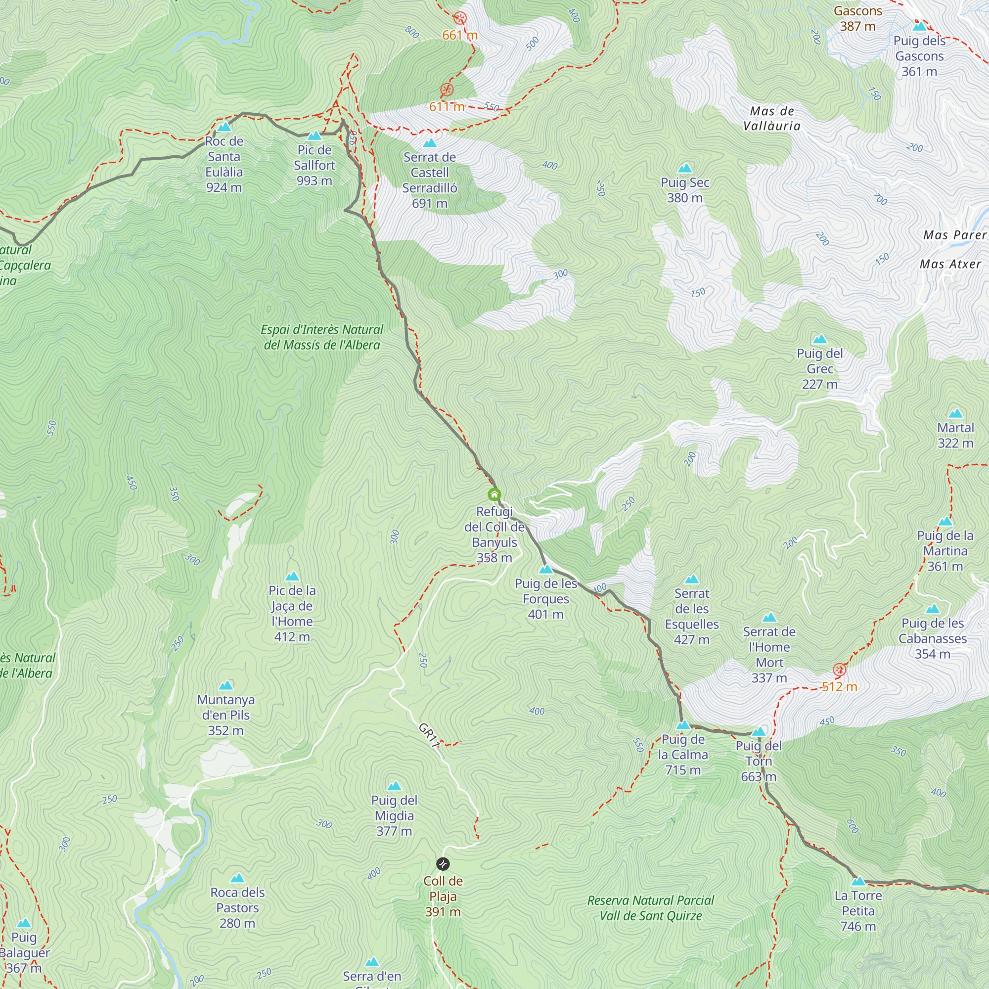 Refugi del Coll de Banyuls map