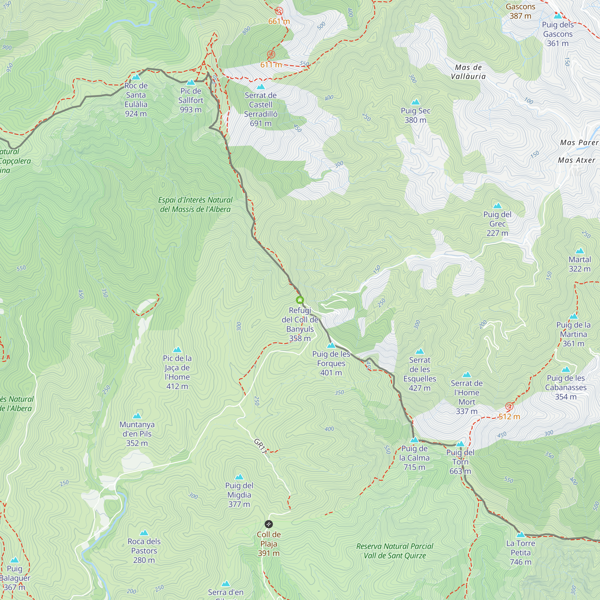 Refugi del Coll de Banyuls map