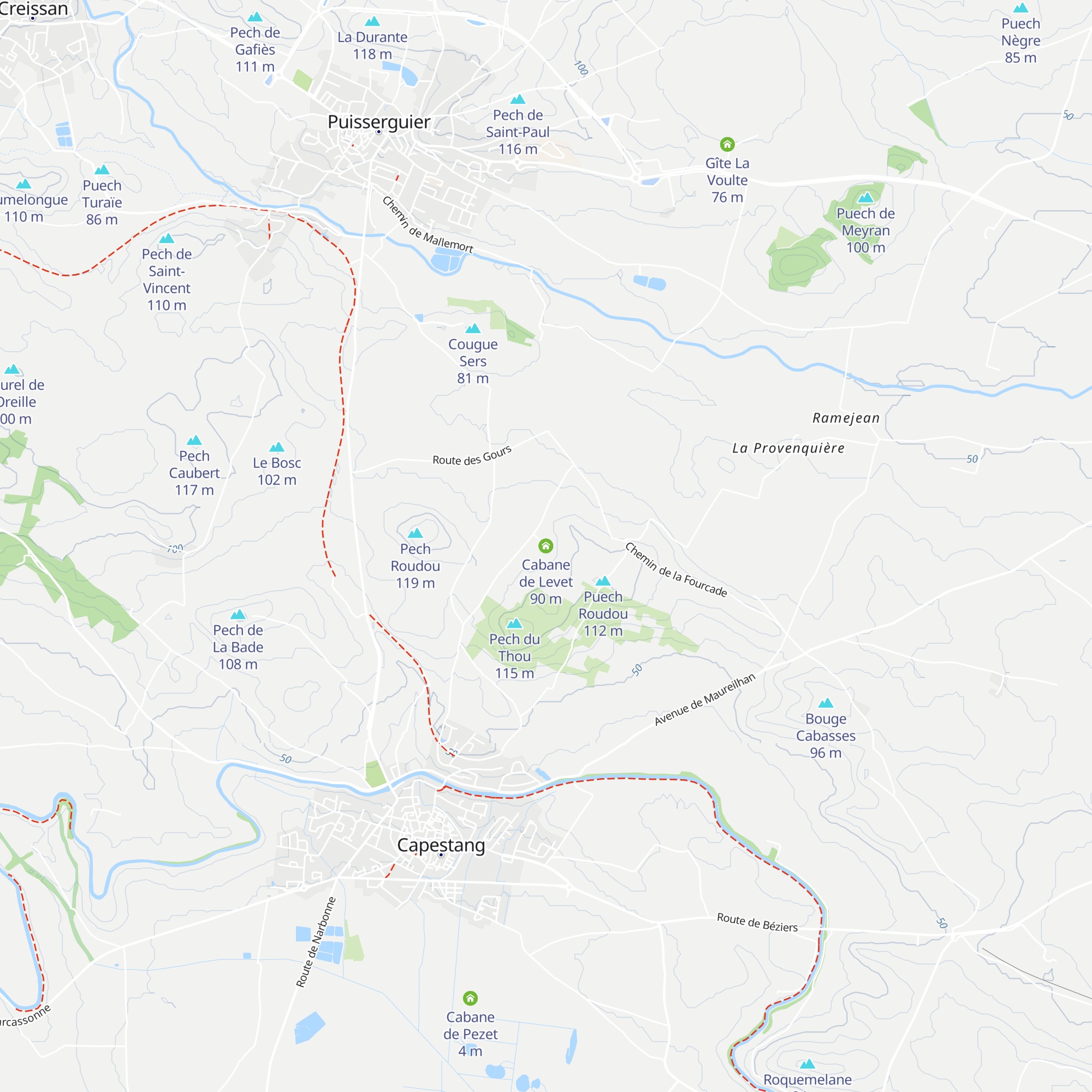 Cabane de Levet map