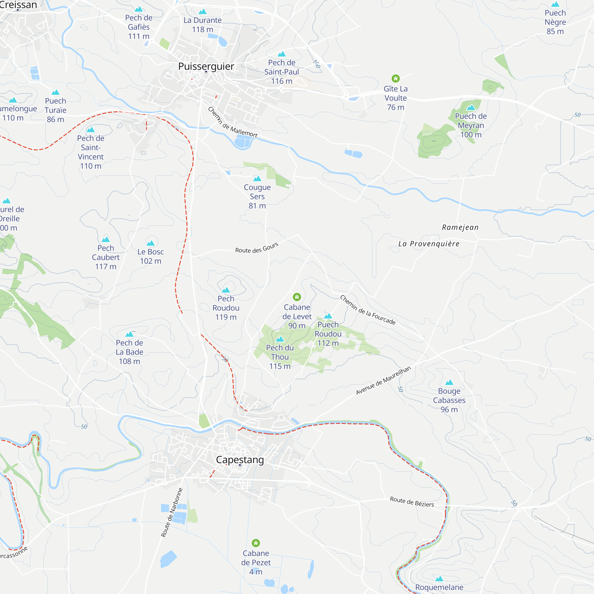 Cabane de Levet map