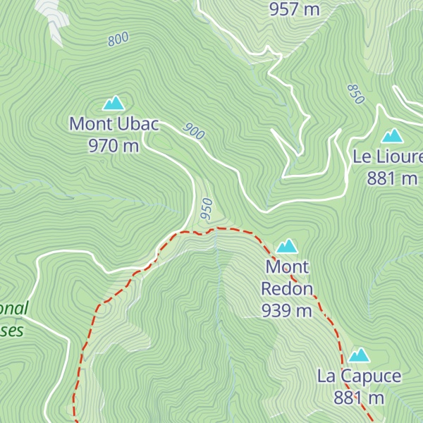 Map of Mont des Trois Terres ou des Cugnols