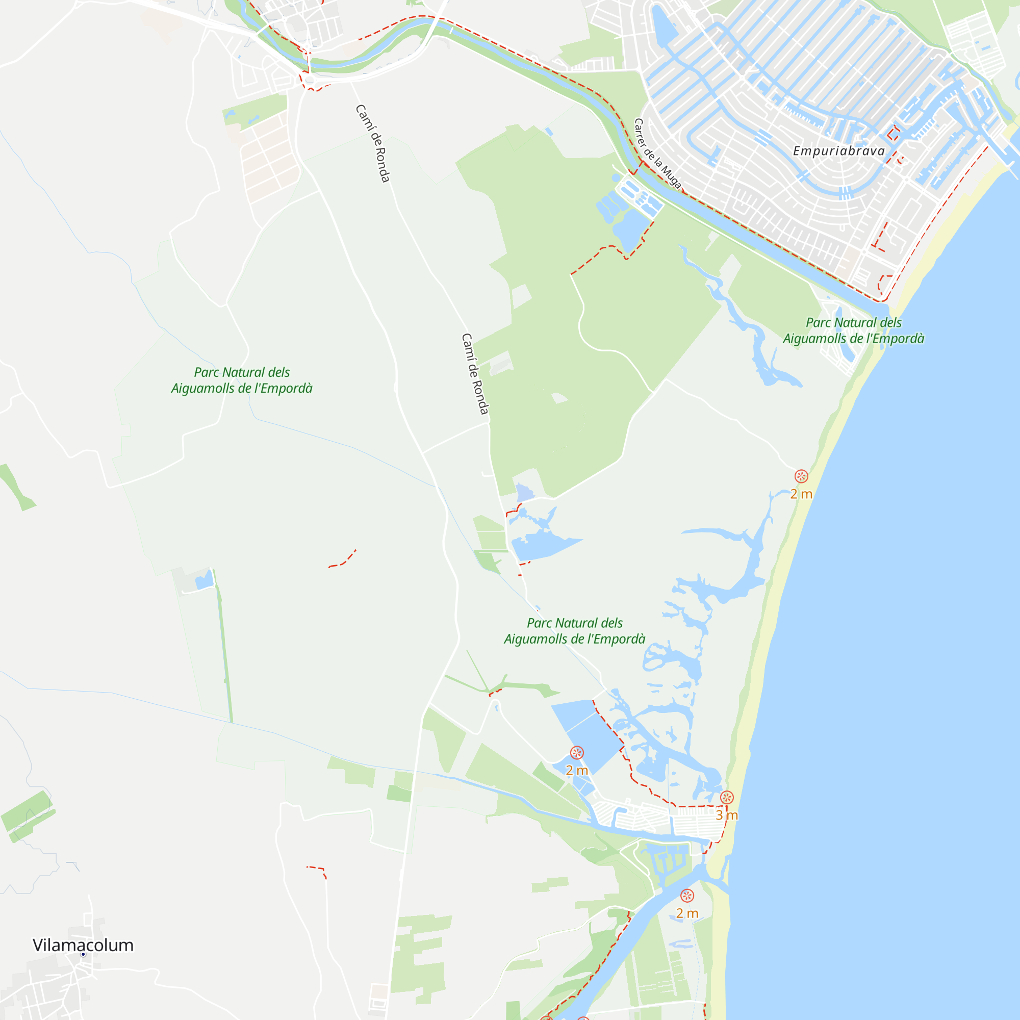 Parc Natural dels Aiguamolls de l'Empordà, El Cortalet map