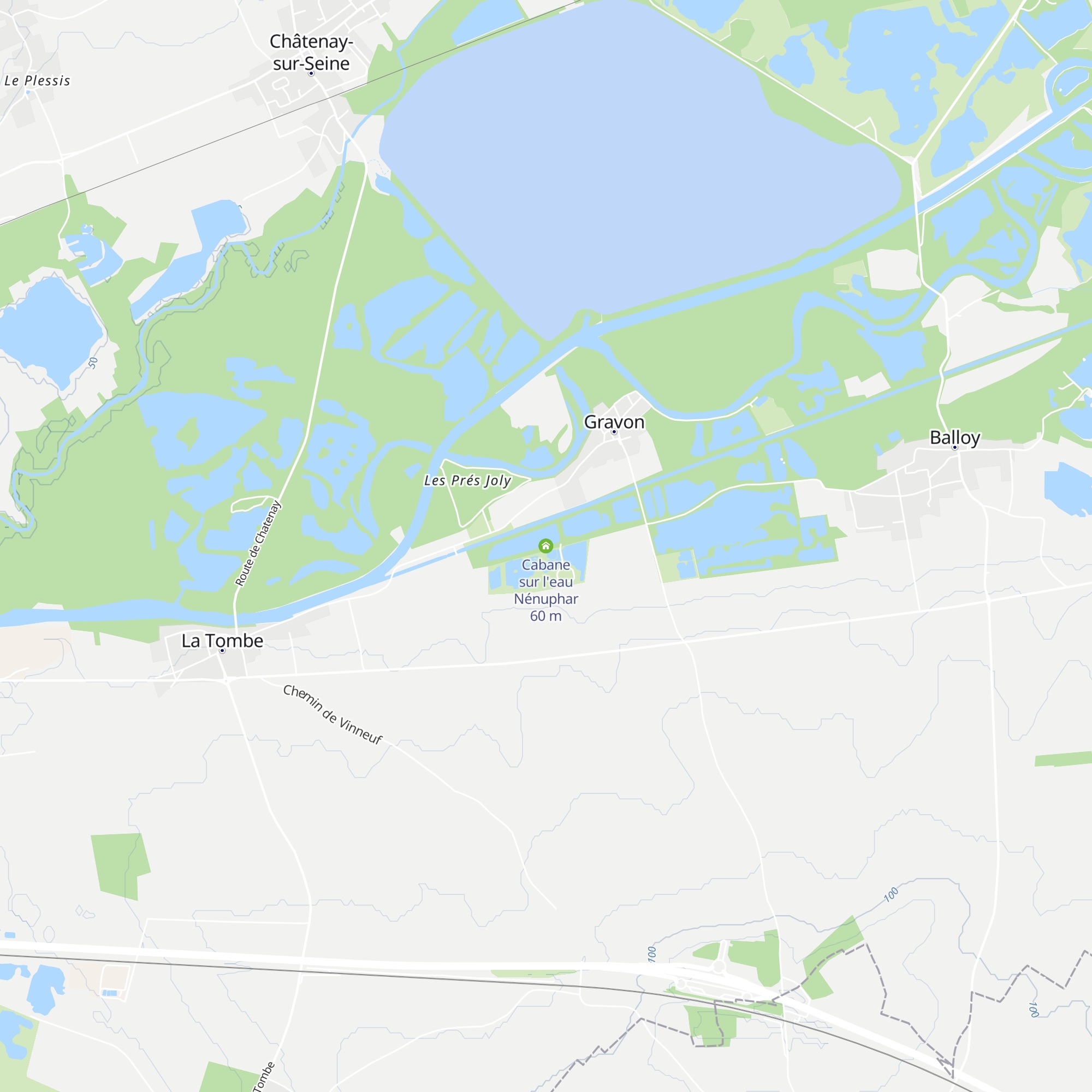 Cabane sur l'eau Nénuphar map
