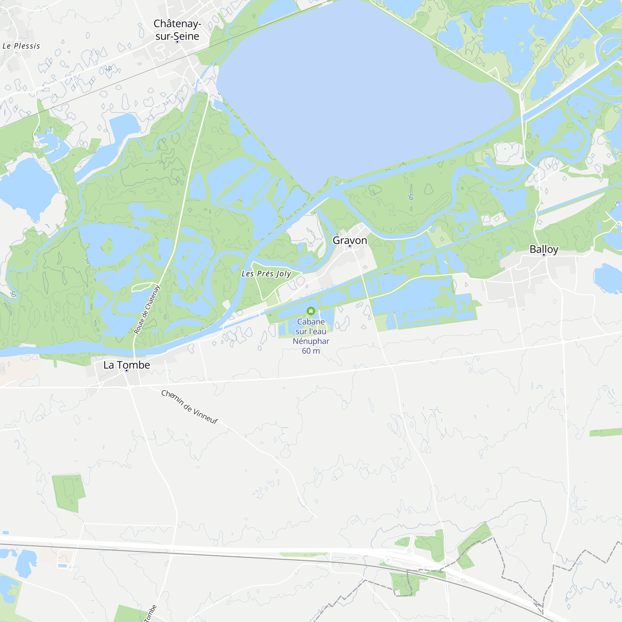 Cabane sur l'eau Nénuphar map