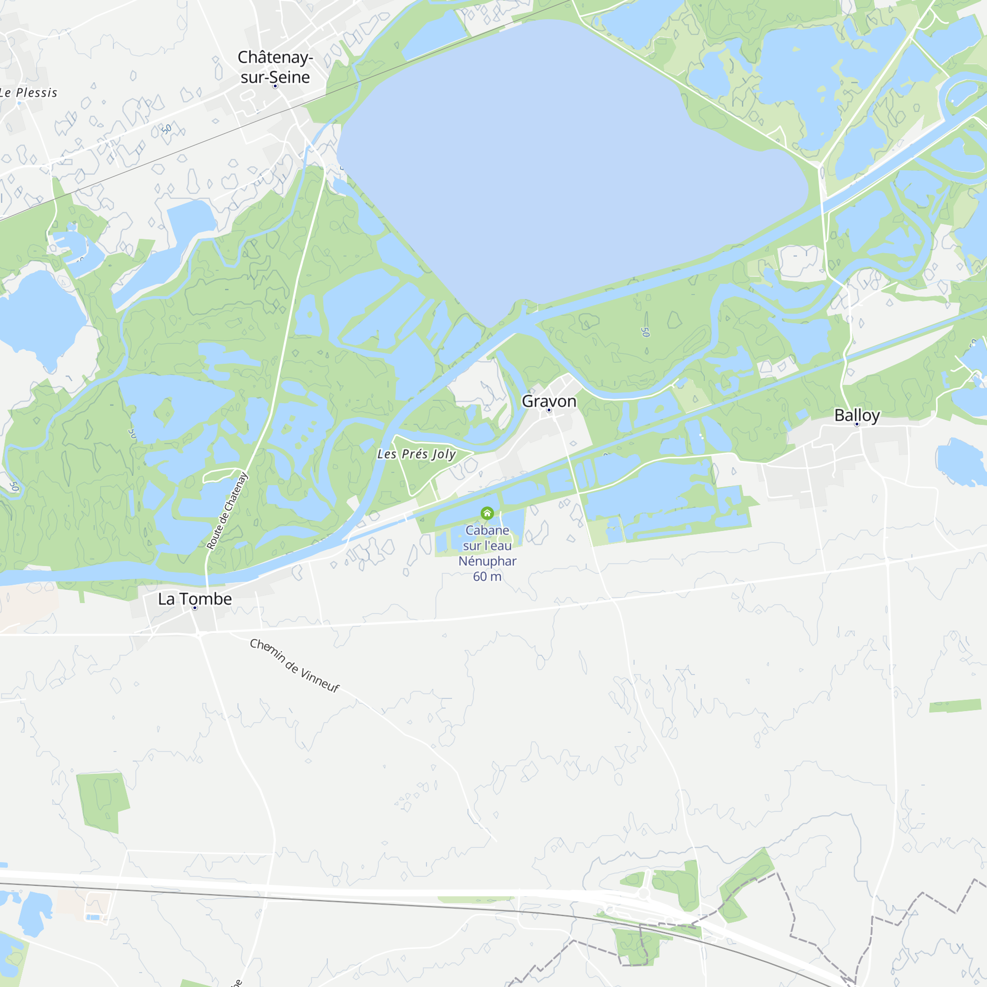 Cabane sur l'eau Jacinthe map