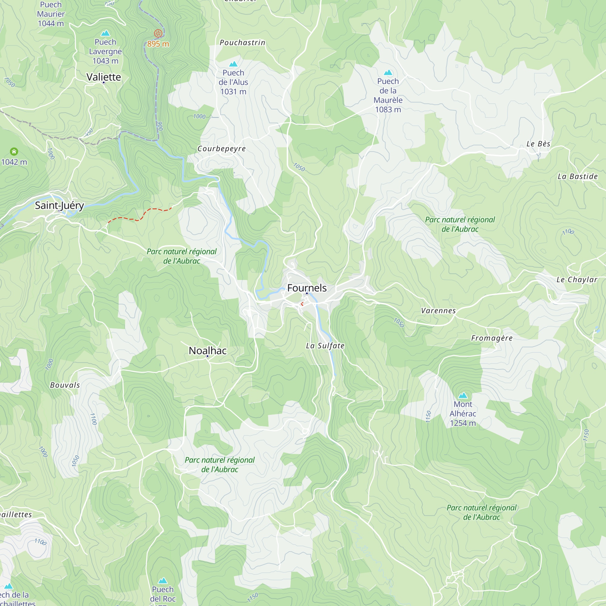 Gîte de Fournels map