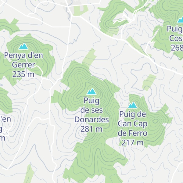 Map of Puig de ses Donardes
