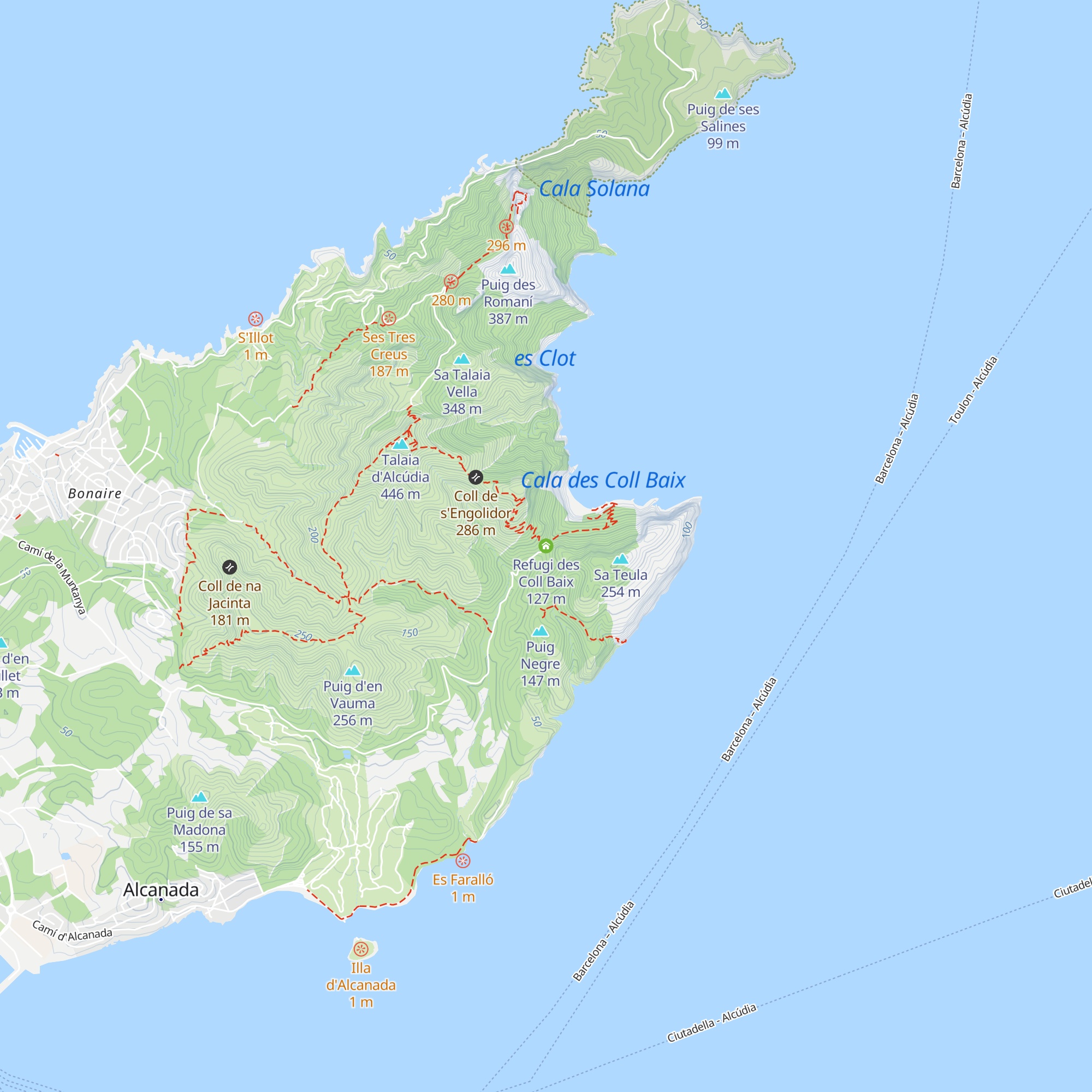 Refugi des Coll Baix map