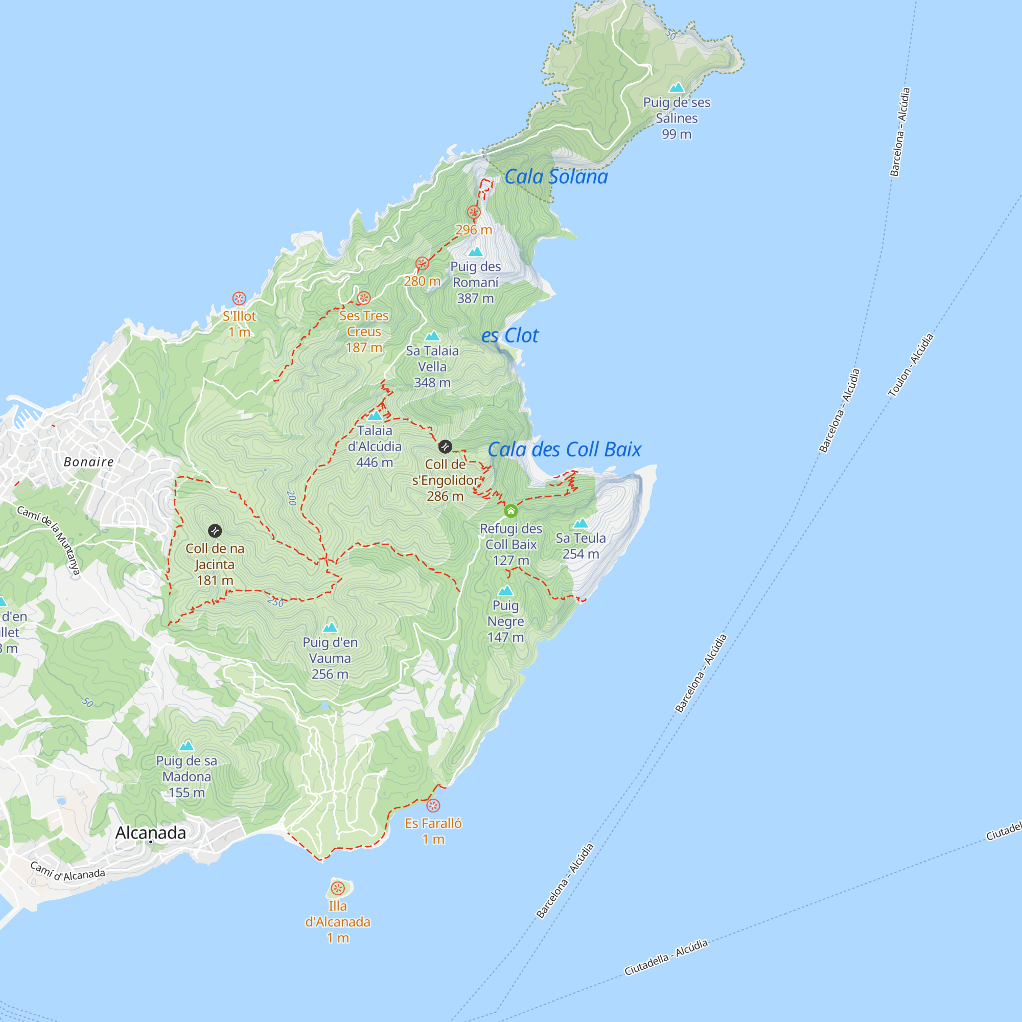 Refugi des Coll Baix map