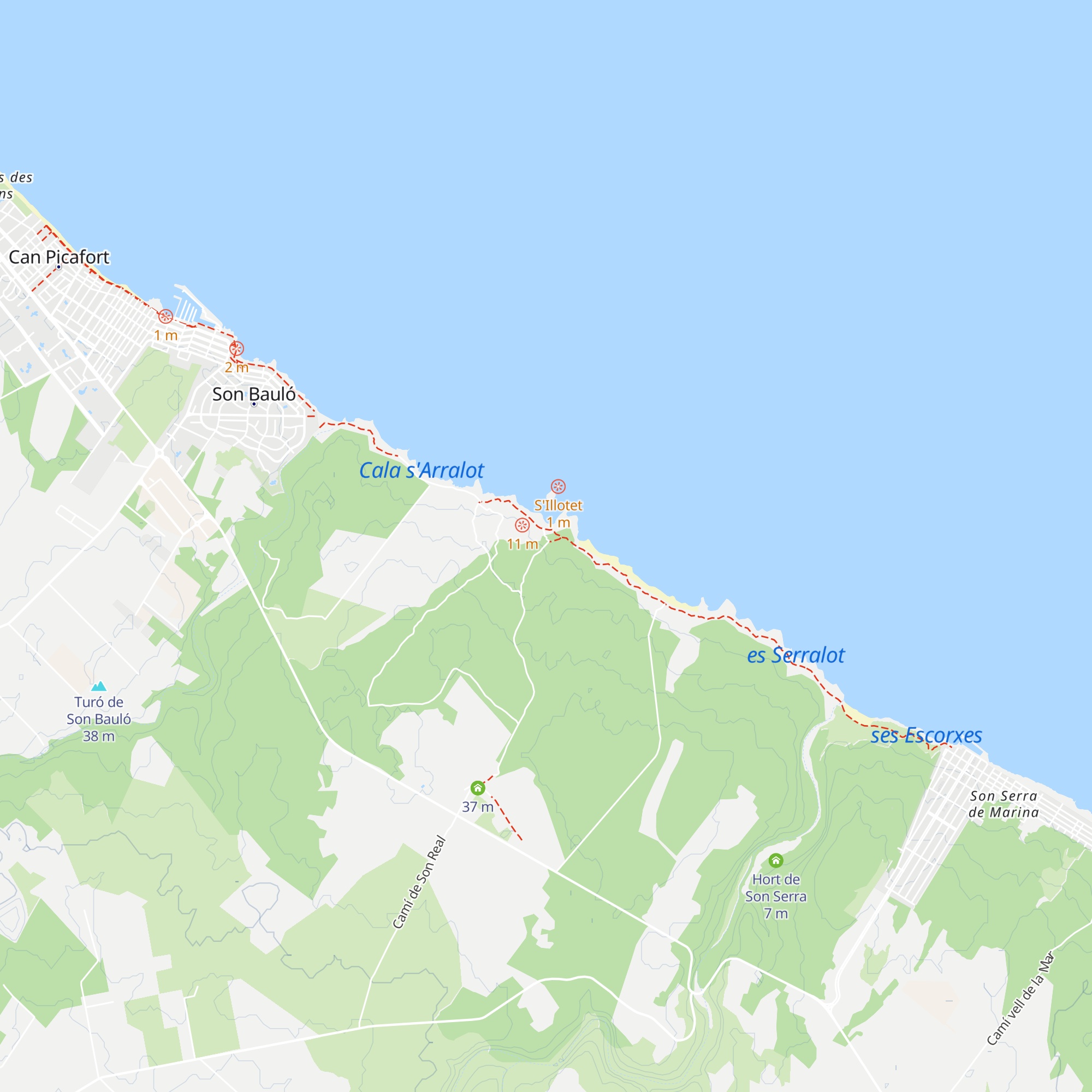Refugi de Son Real map