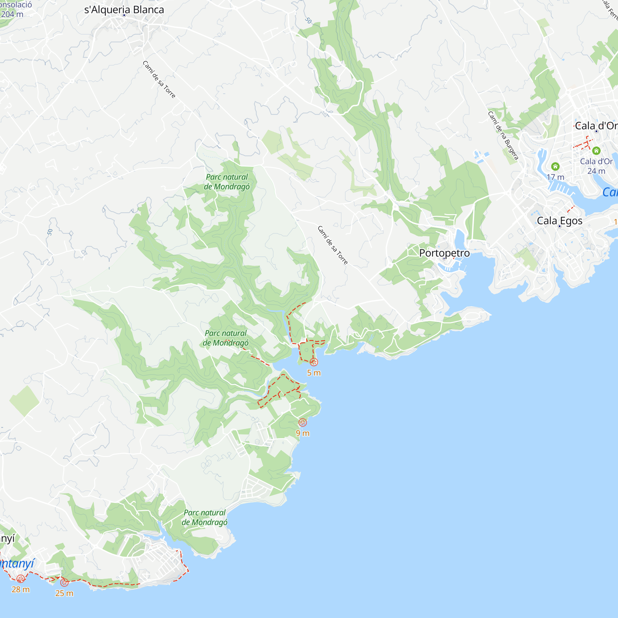 Centre d'Informació del Parc Natural de Mondragó map