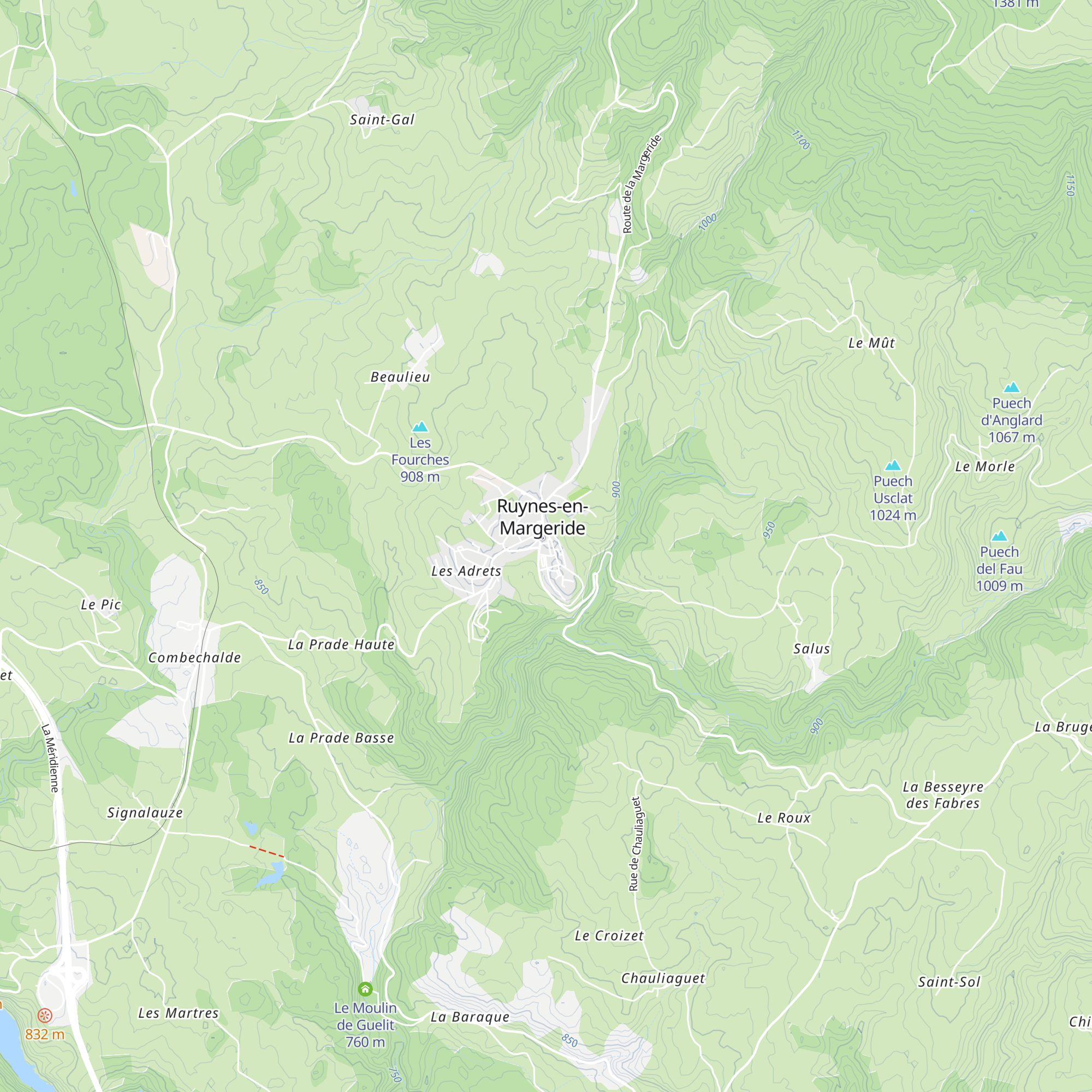 Office de Tourisme des Pays de Saint-Flour - Bureau de Ruynes-En-Margeride map