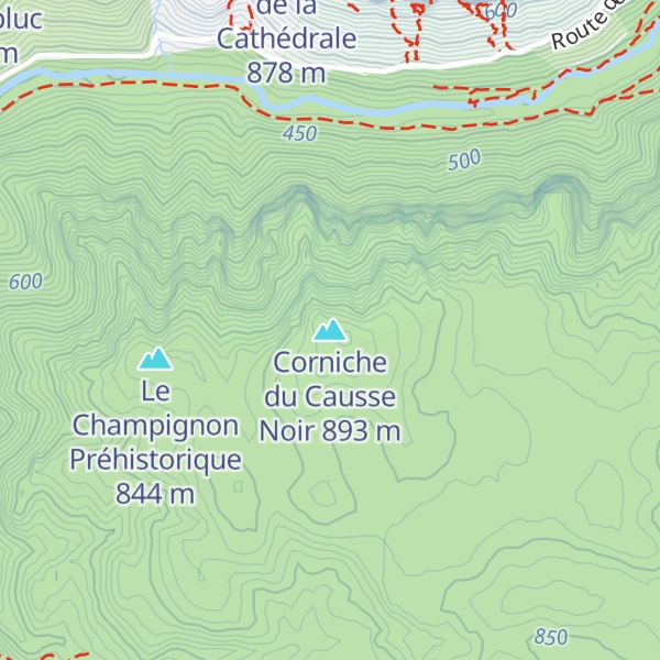 Map of Corniche du Causse Noir