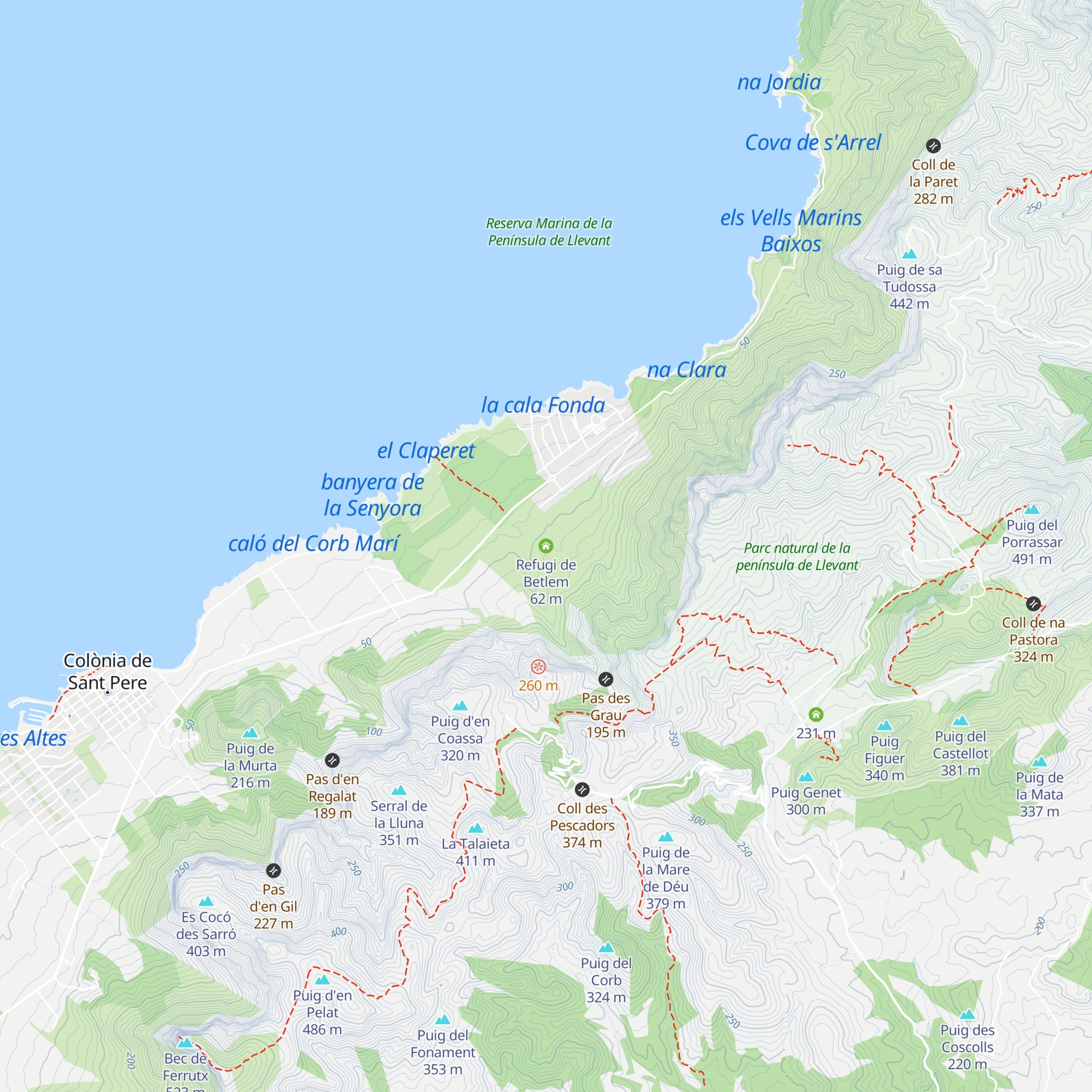 Refugi de Betlem map