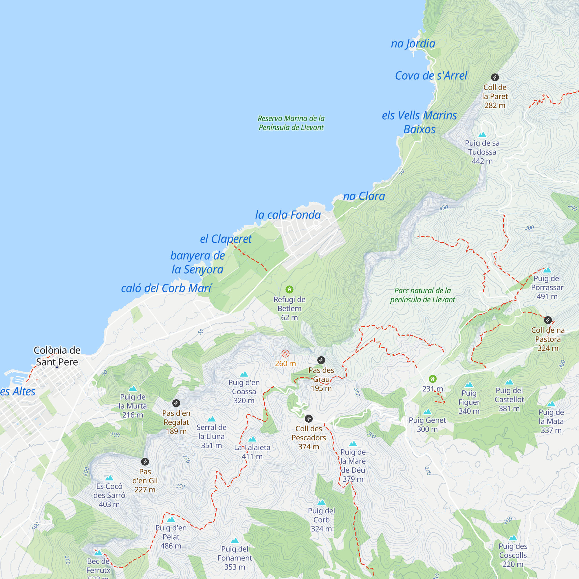 Refugi de Betlem map