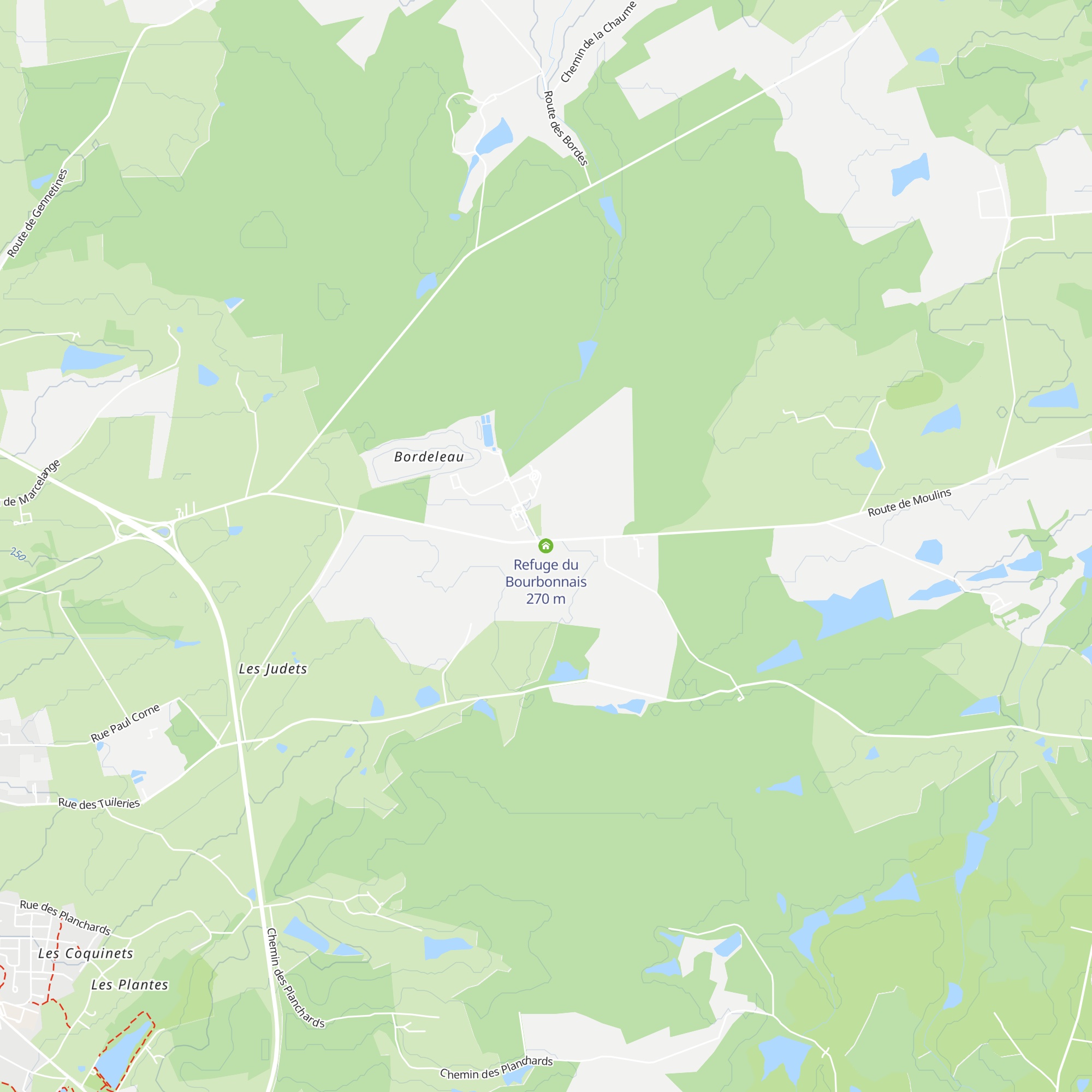 Refuge du Bourbonnais map