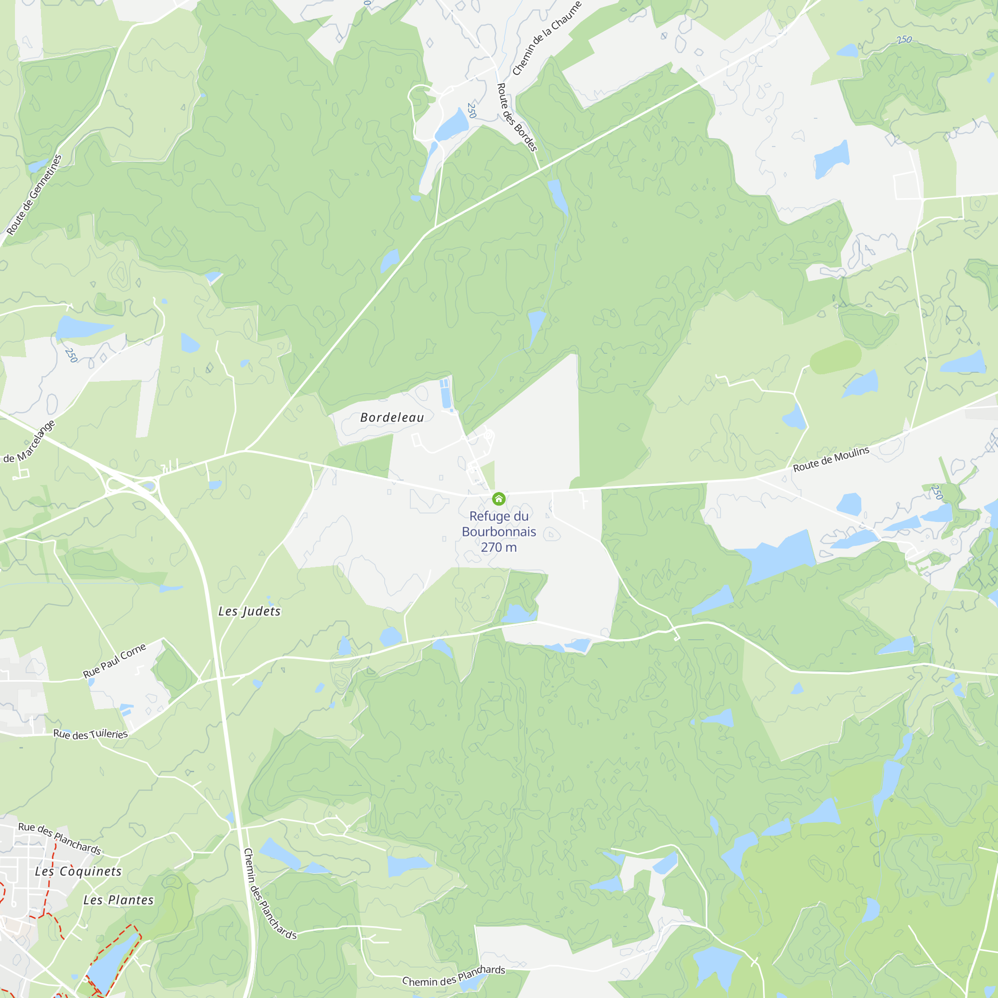 Refuge du Bourbonnais map