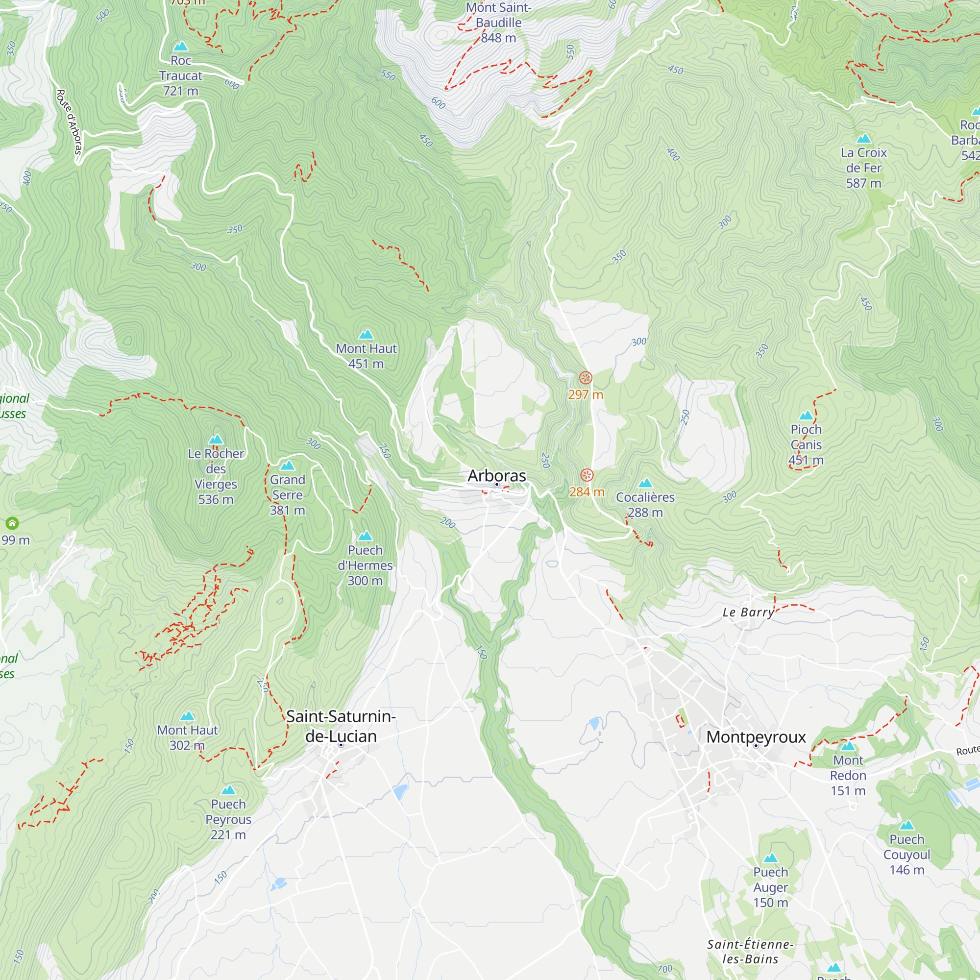 Refuge d'Arboras map