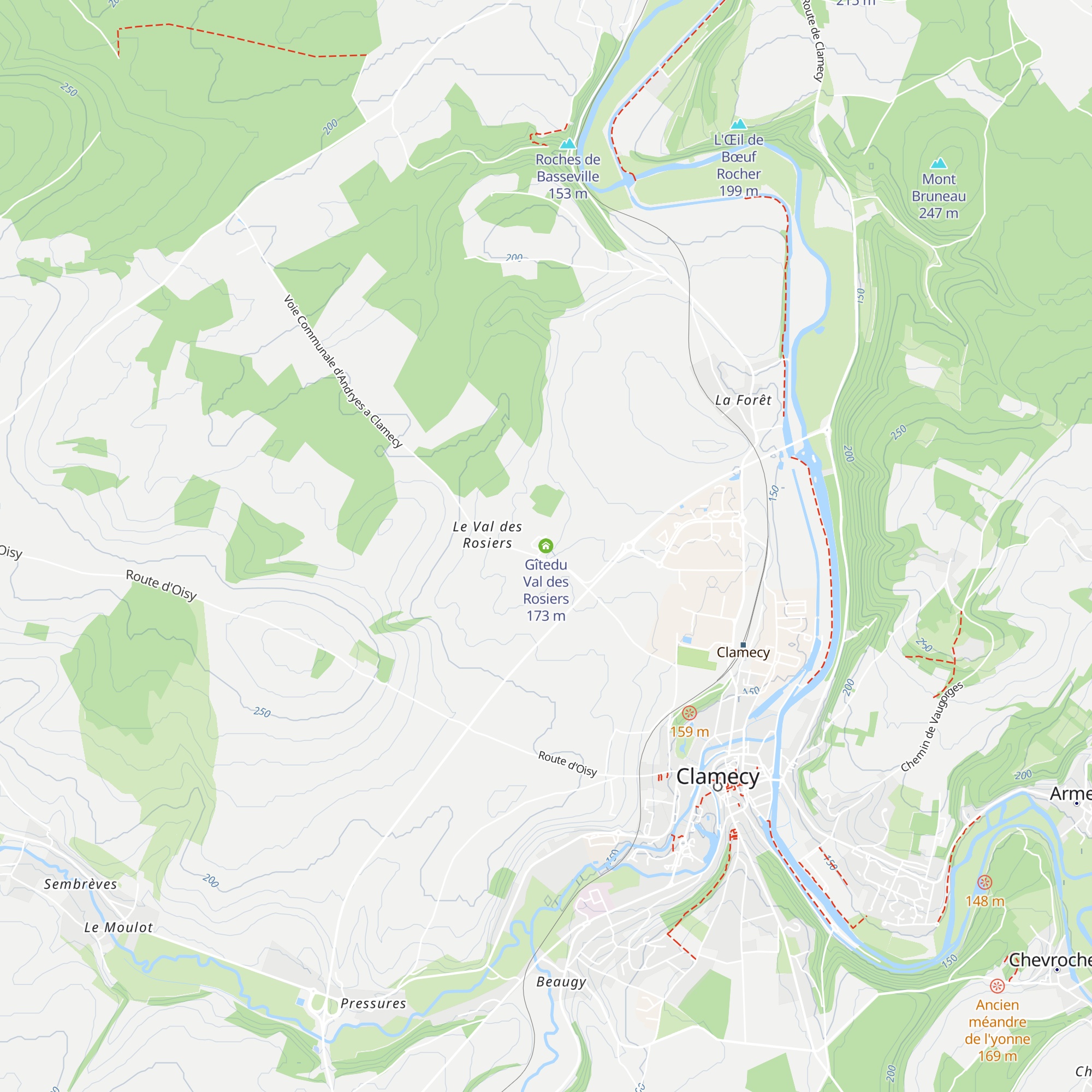 Gîtedu Val des Rosiers map
