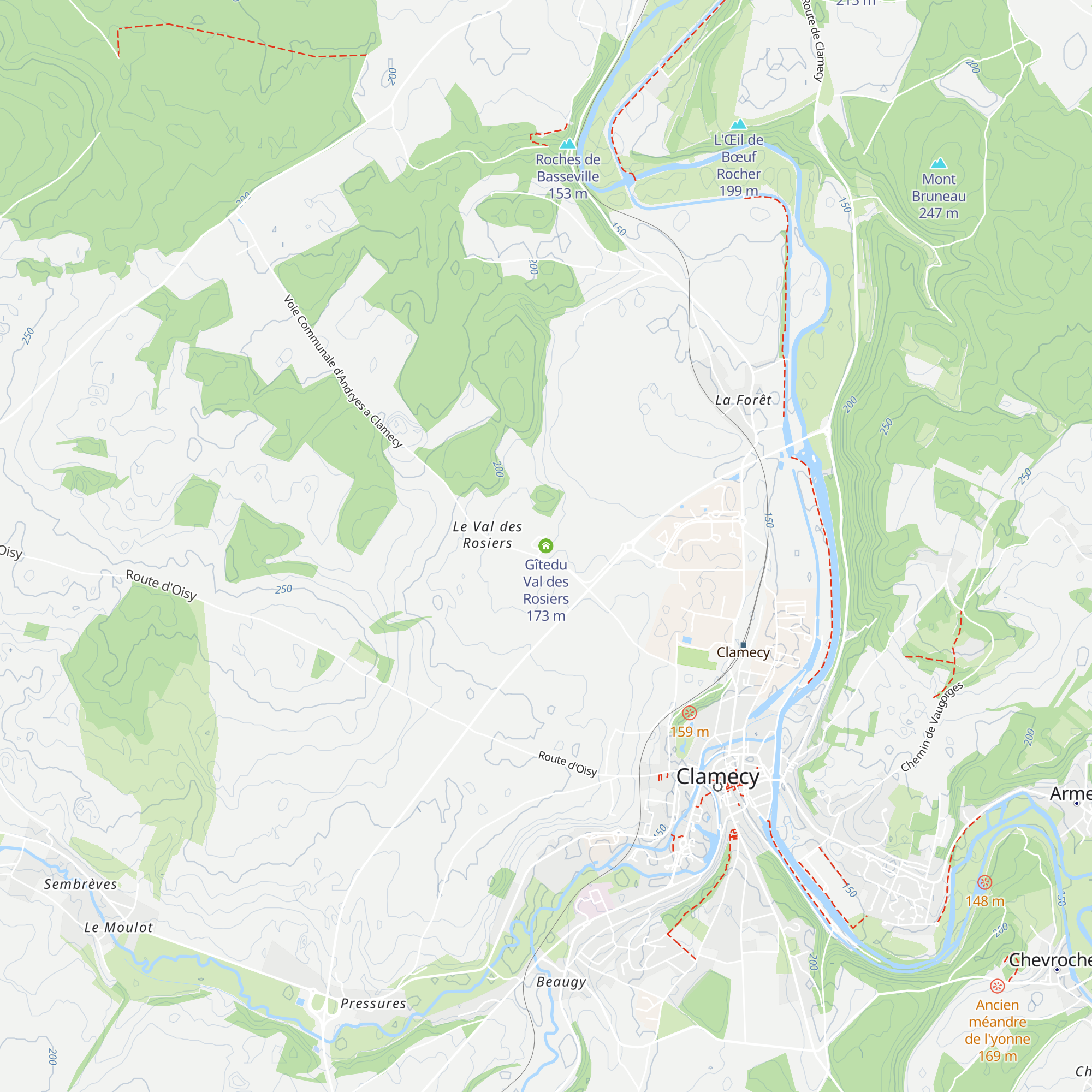Gîtedu Val des Rosiers map