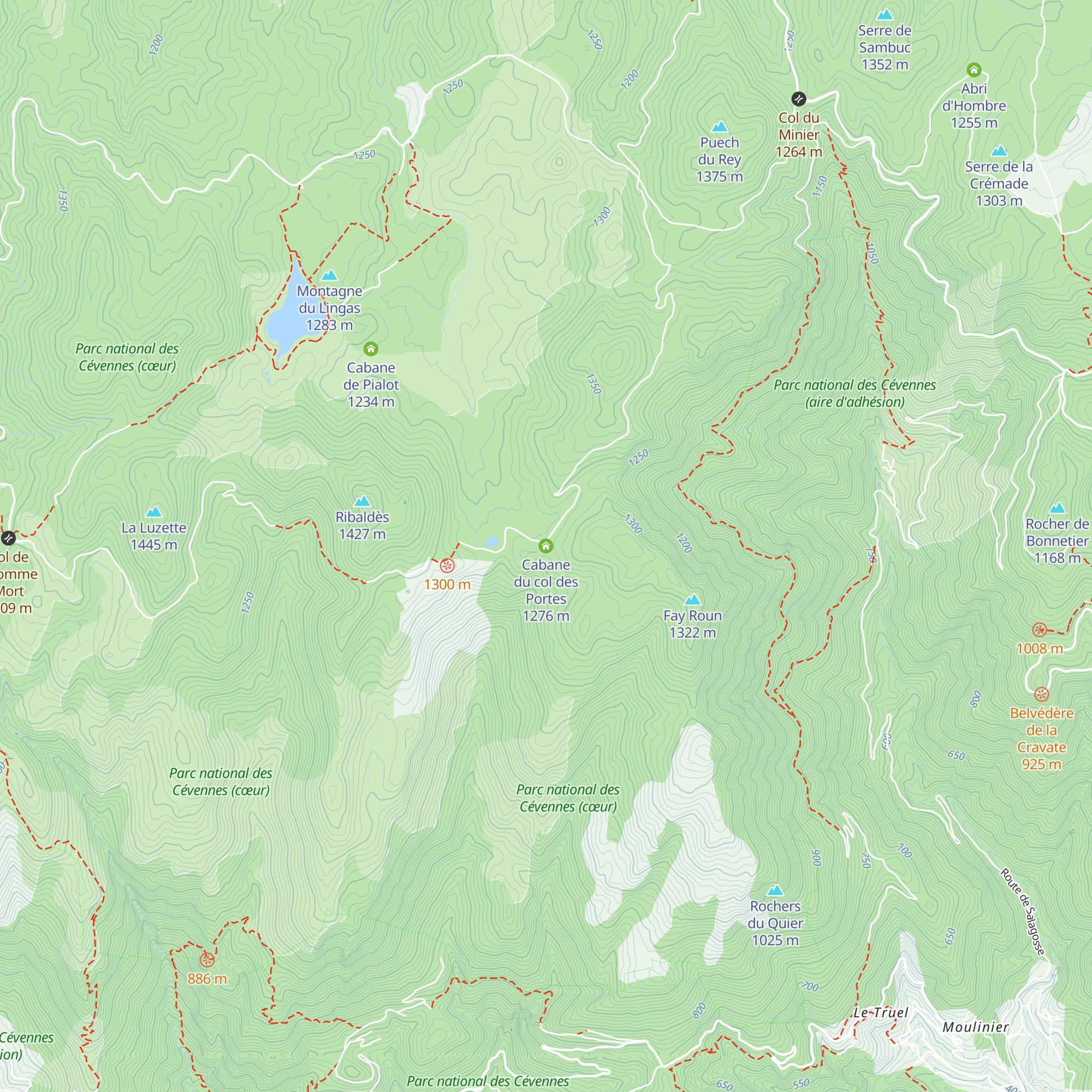 Cabane du col des Portes map