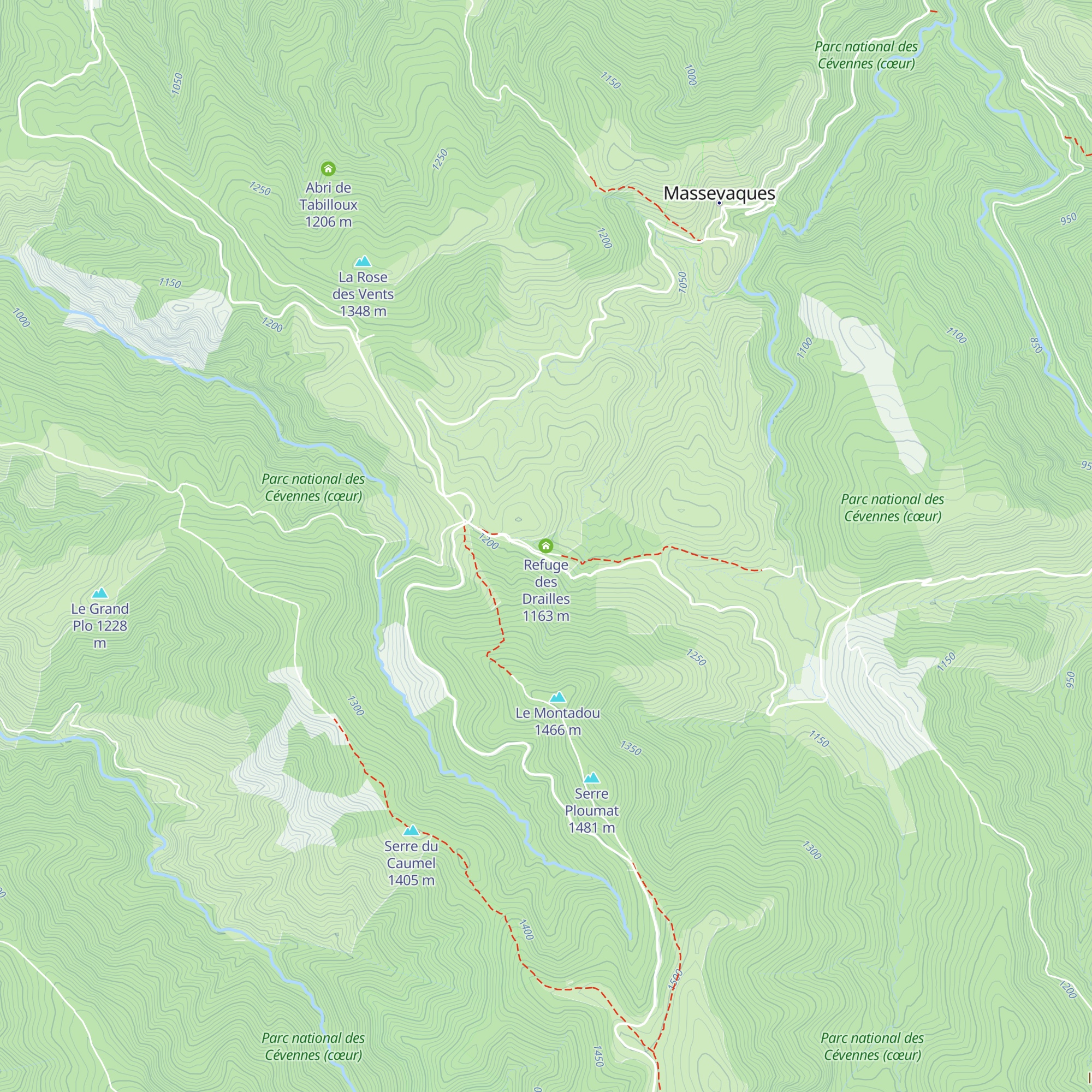 Refuge des Drailles map
