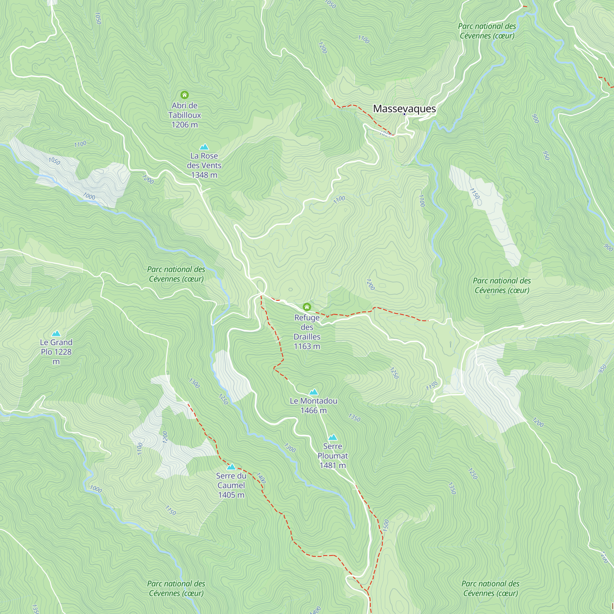 Refuge des Drailles map