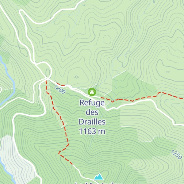 Map of Refuge des Drailles
